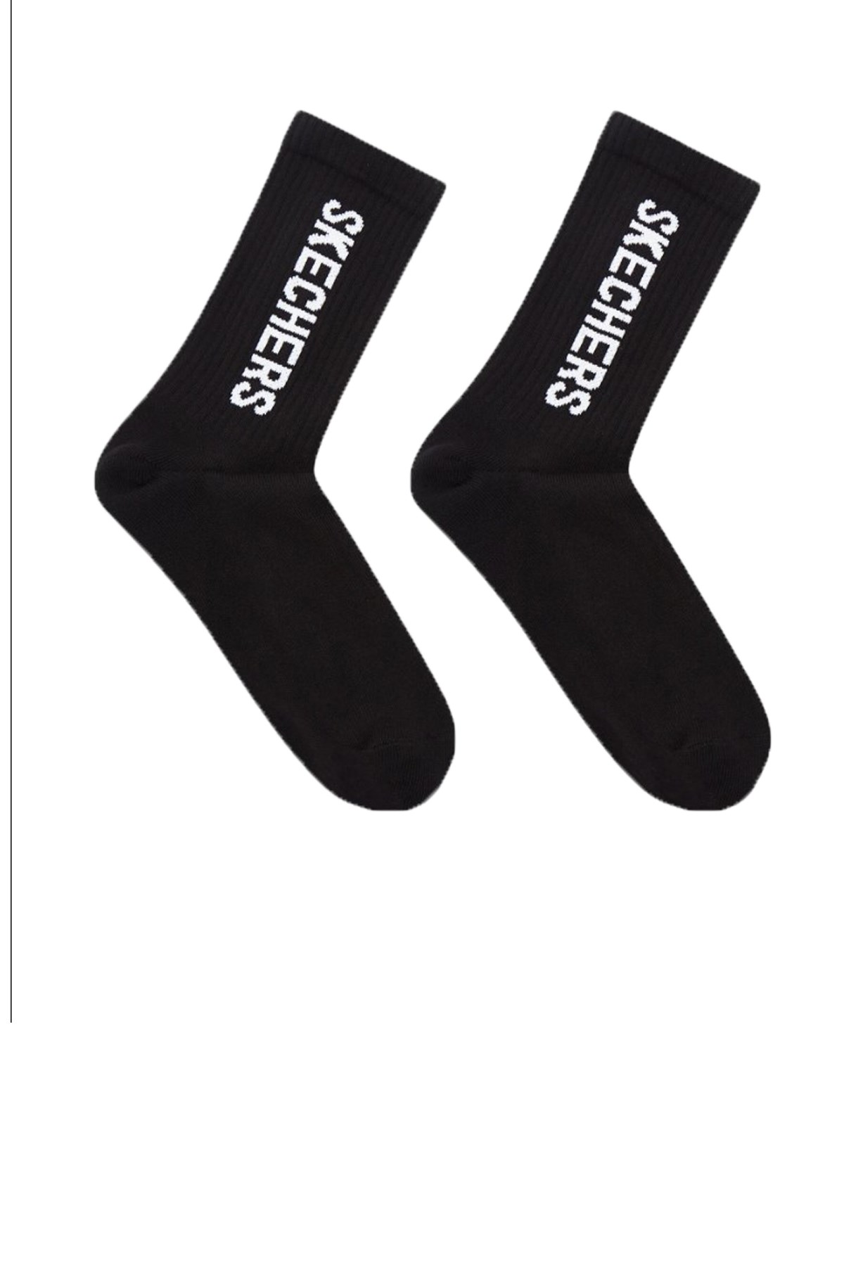 Skechers Crew Cut Rib Cuff Branded 2 Li Paket Çorap S212304-001 Siyah