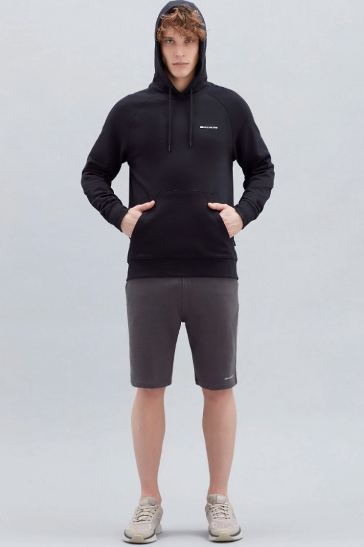 Skechers New Basics Hoodie Erkek Sweatshirt S212909-001-A Siyah