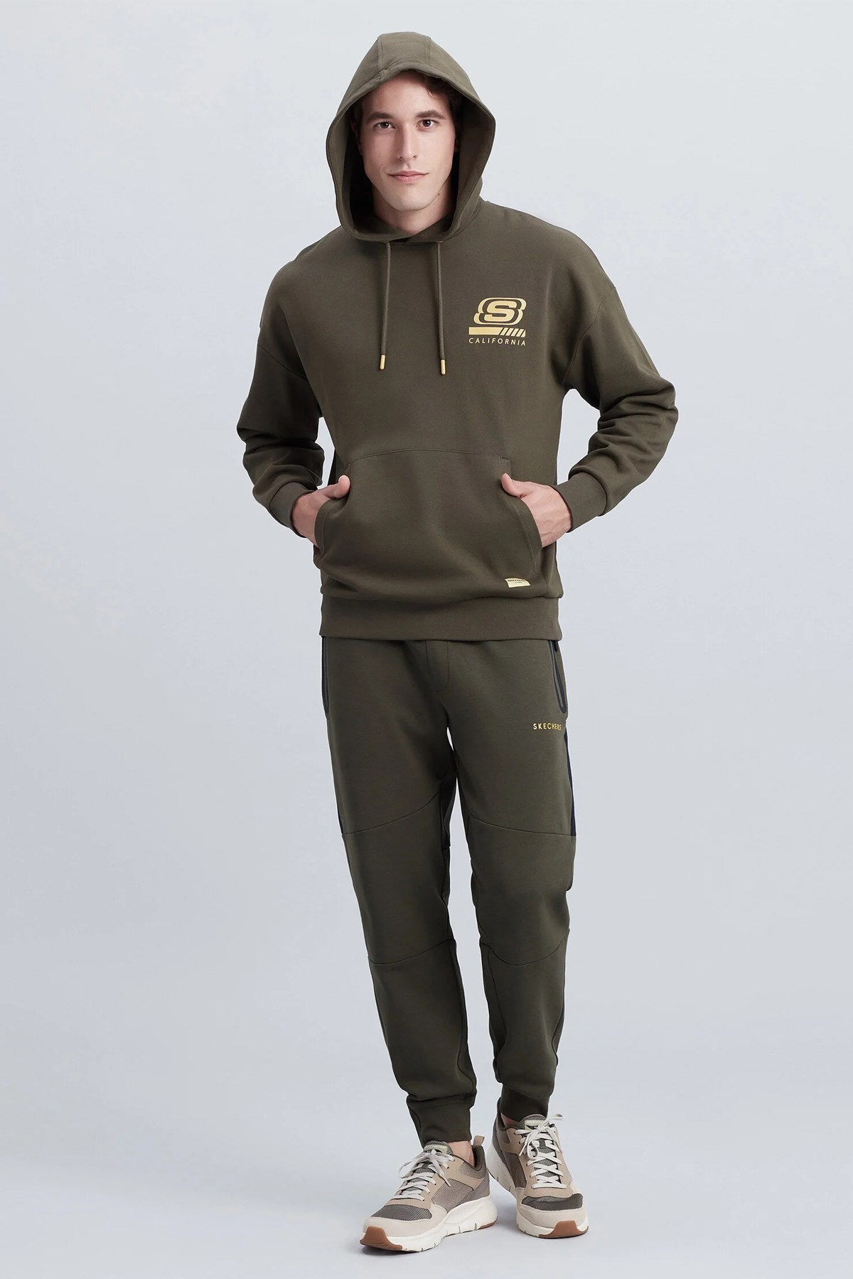 Skechers Chest Logo Erkek Sweatshirt S212937-801 Haki
