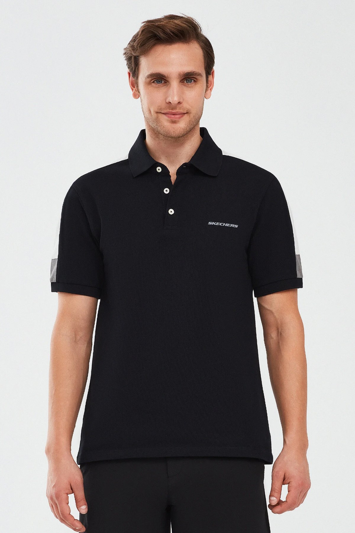 Skechers Sleeve Erkek Polo Tişört S221047-001 Siyah