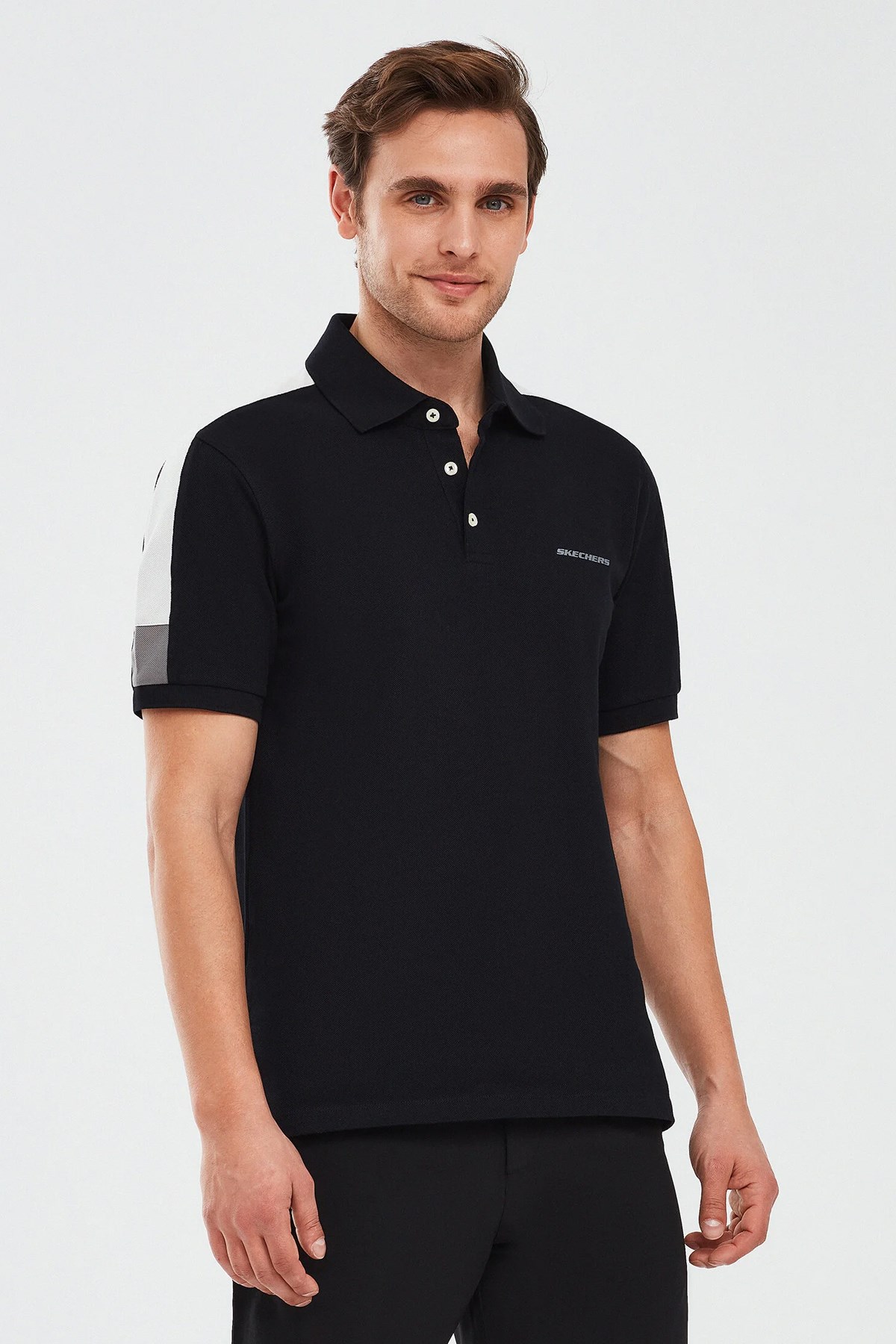 Skechers Sleeve Erkek Polo Tişört S221047-001 Siyah