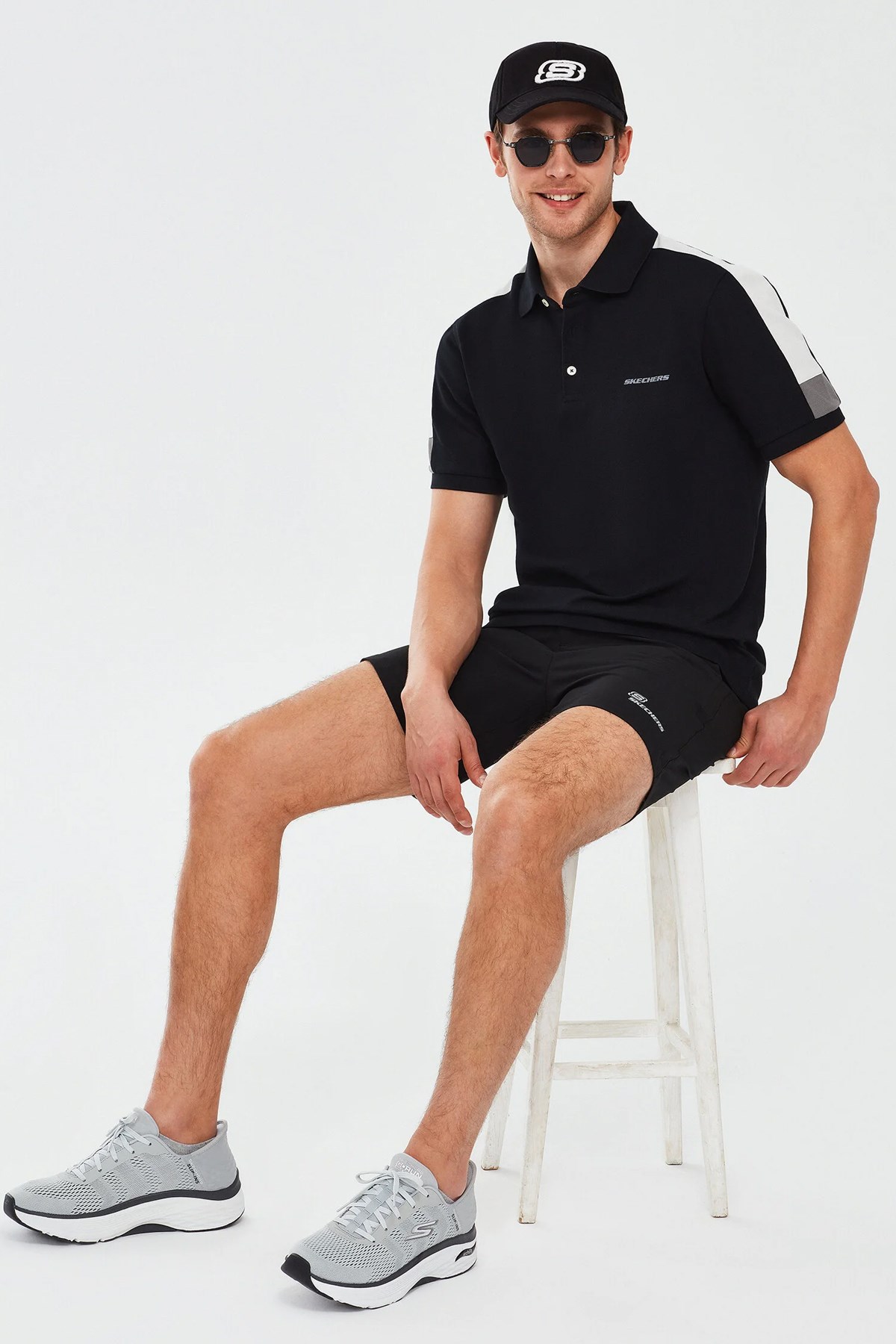 Skechers Sleeve Erkek Polo Tişört S221047-001 Siyah