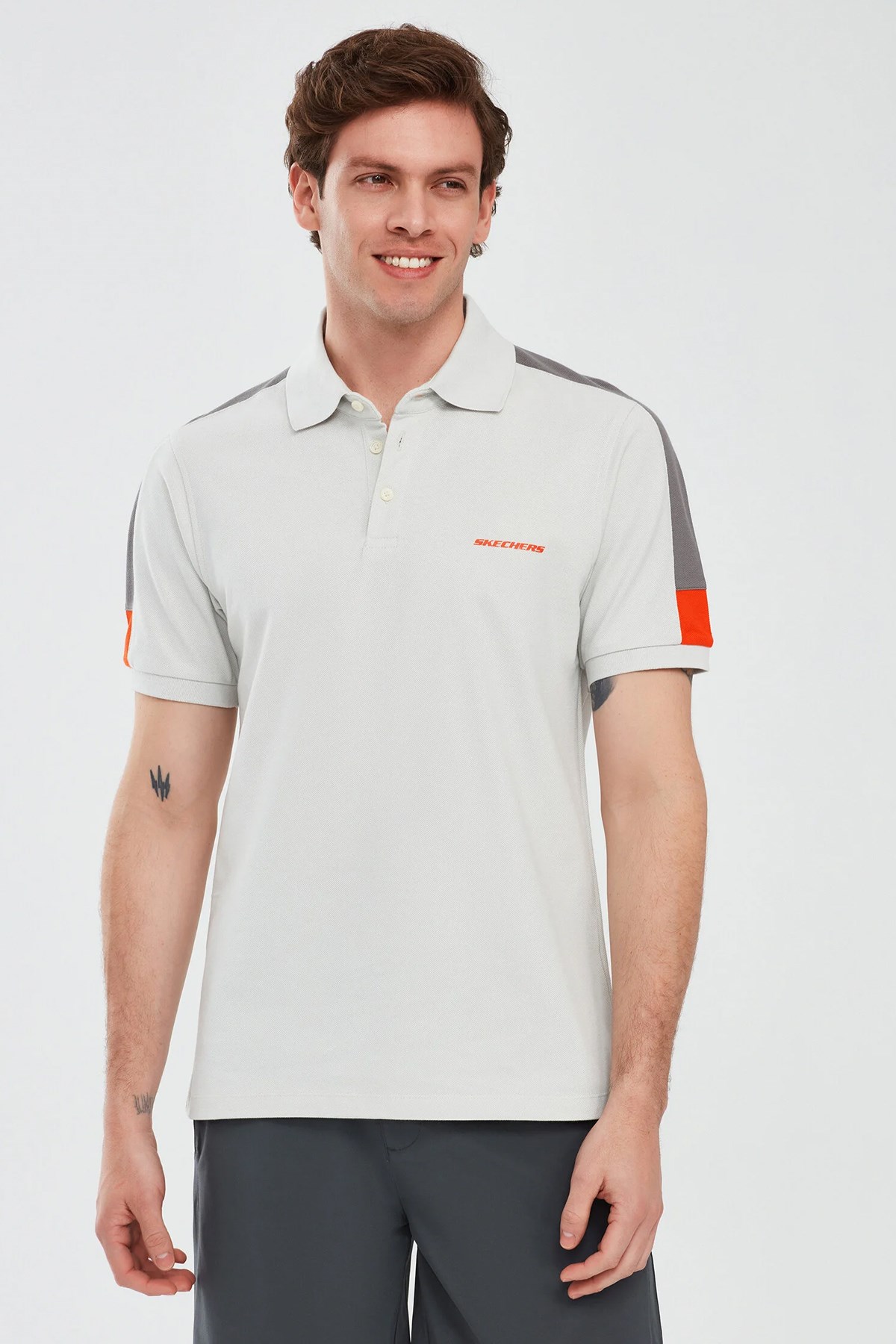 Skechers Sleeve Erkek Polo Tişört S221047-035 Gri