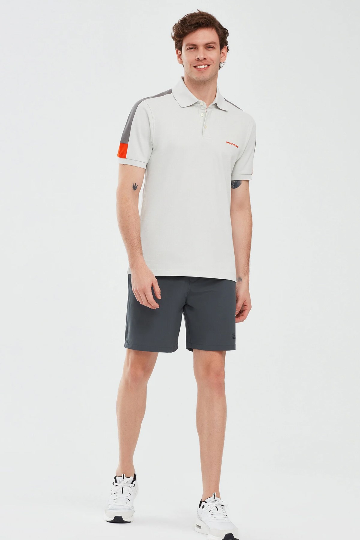 Skechers Sleeve Erkek Polo Tişört S221047-035 Gri