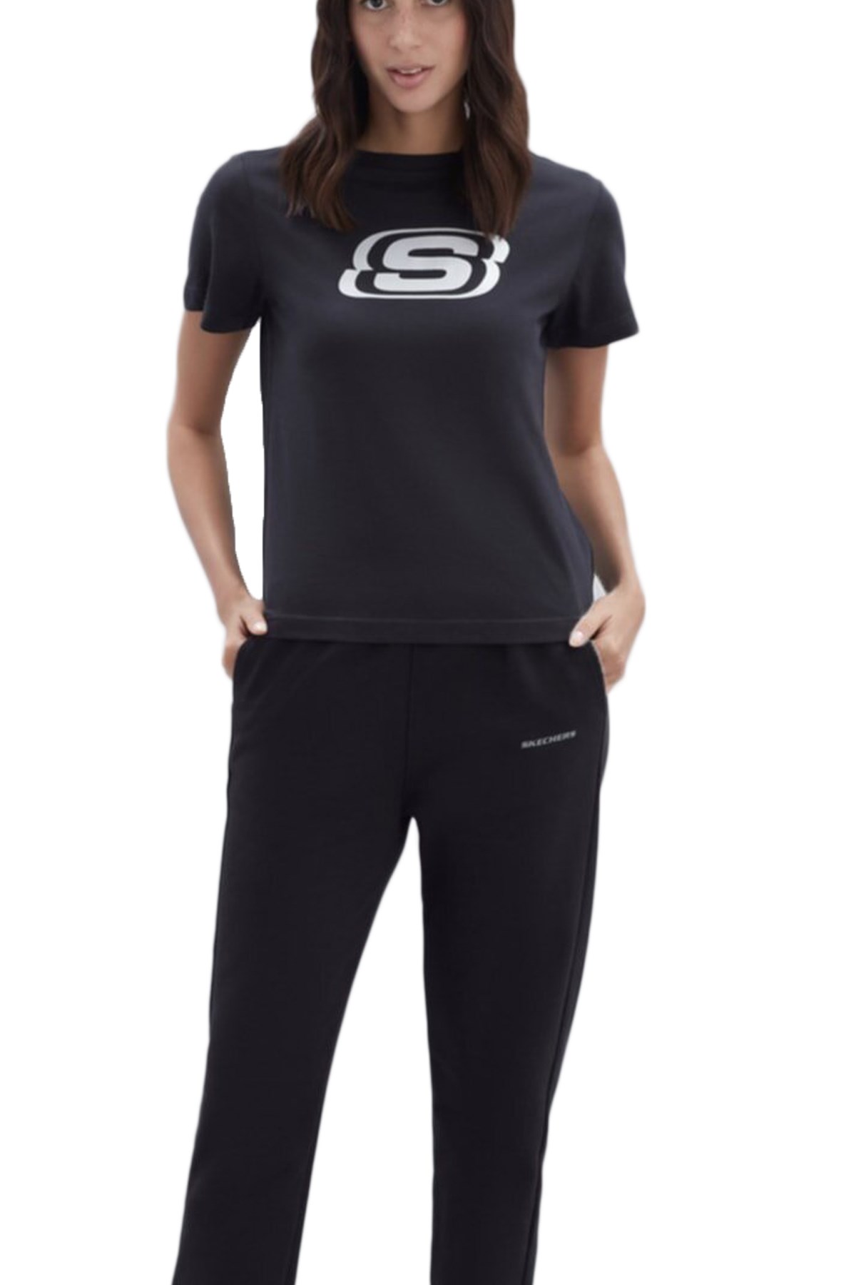 Skechers Graphic Big Logo Kadın Tişört S221508-001 Siyah