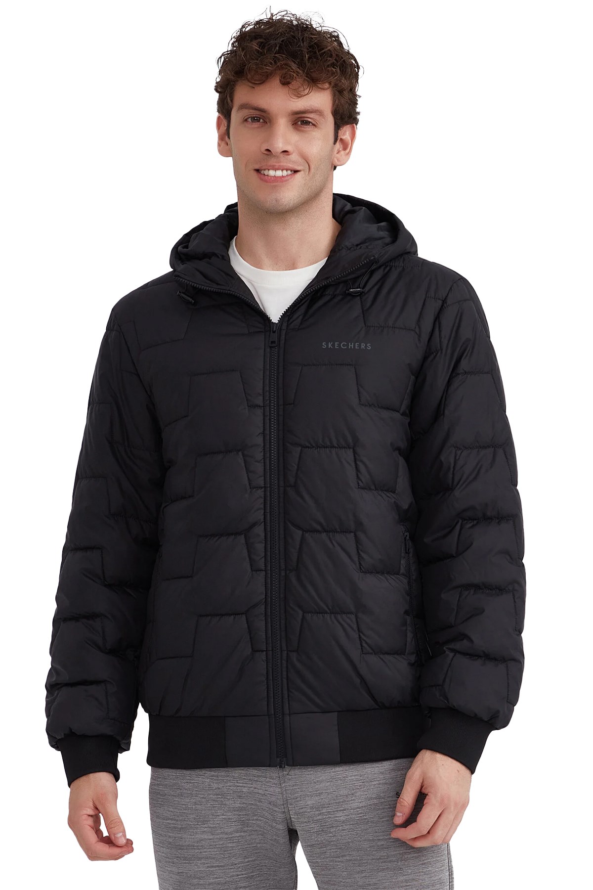 Skechers Outerwear M Padded Erkek Mont S222060-001 Siyah