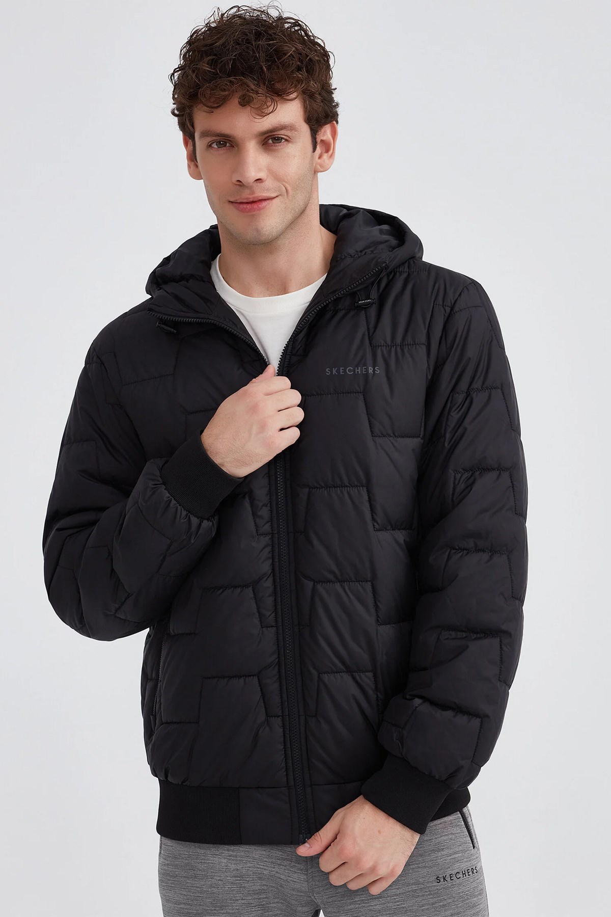 Skechers Outerwear M Padded Erkek Mont S222060-001 Siyah