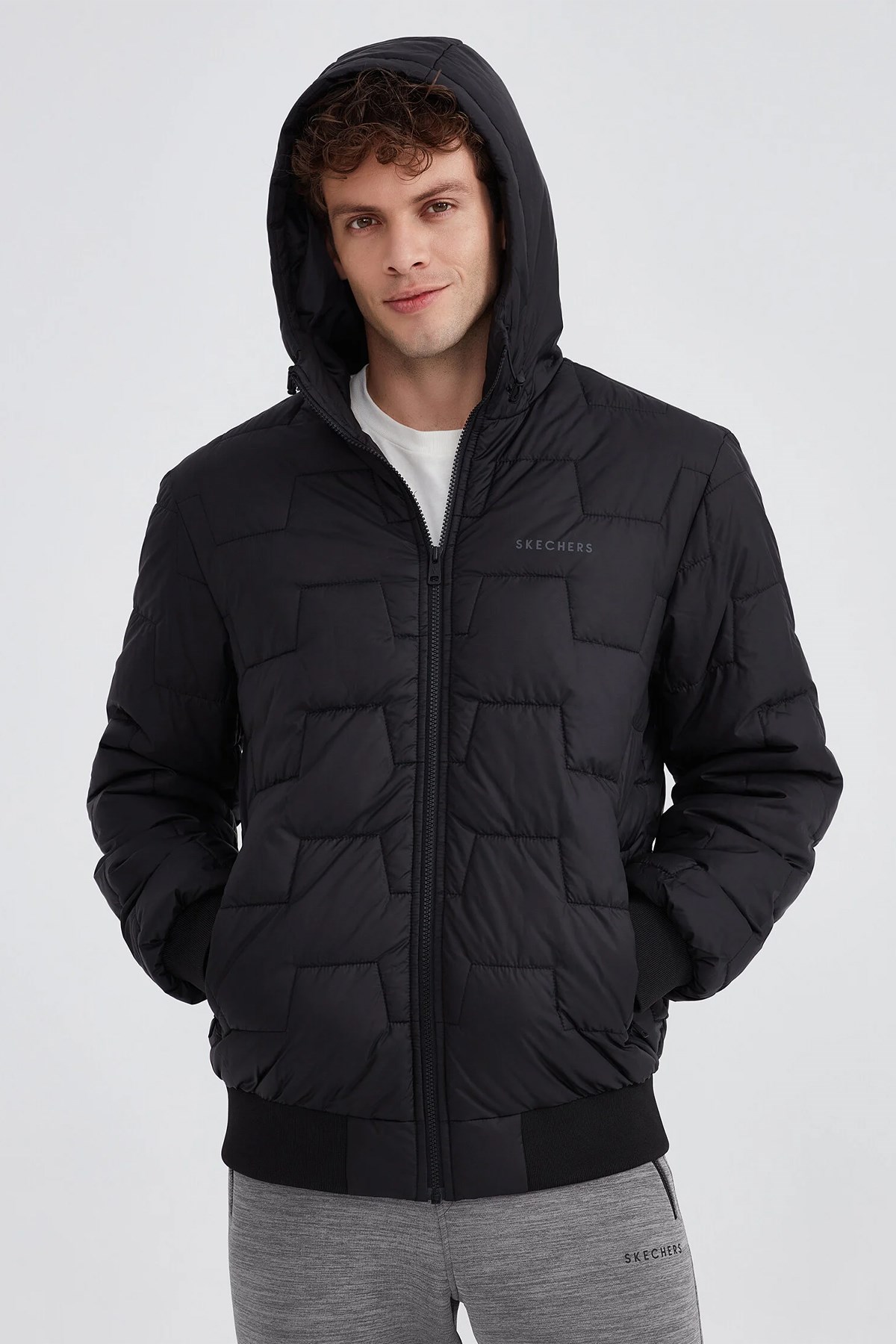 Skechers Outerwear M Padded Erkek Mont S222060-001 Siyah