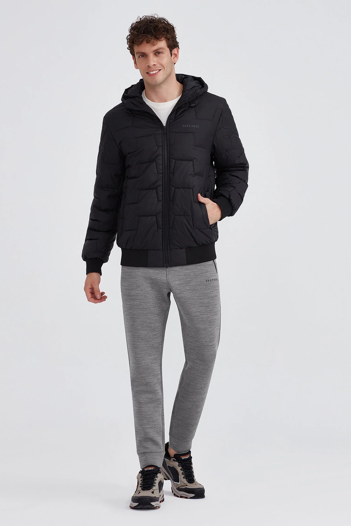 Skechers Outerwear M Padded Erkek Mont S222060-001 Siyah