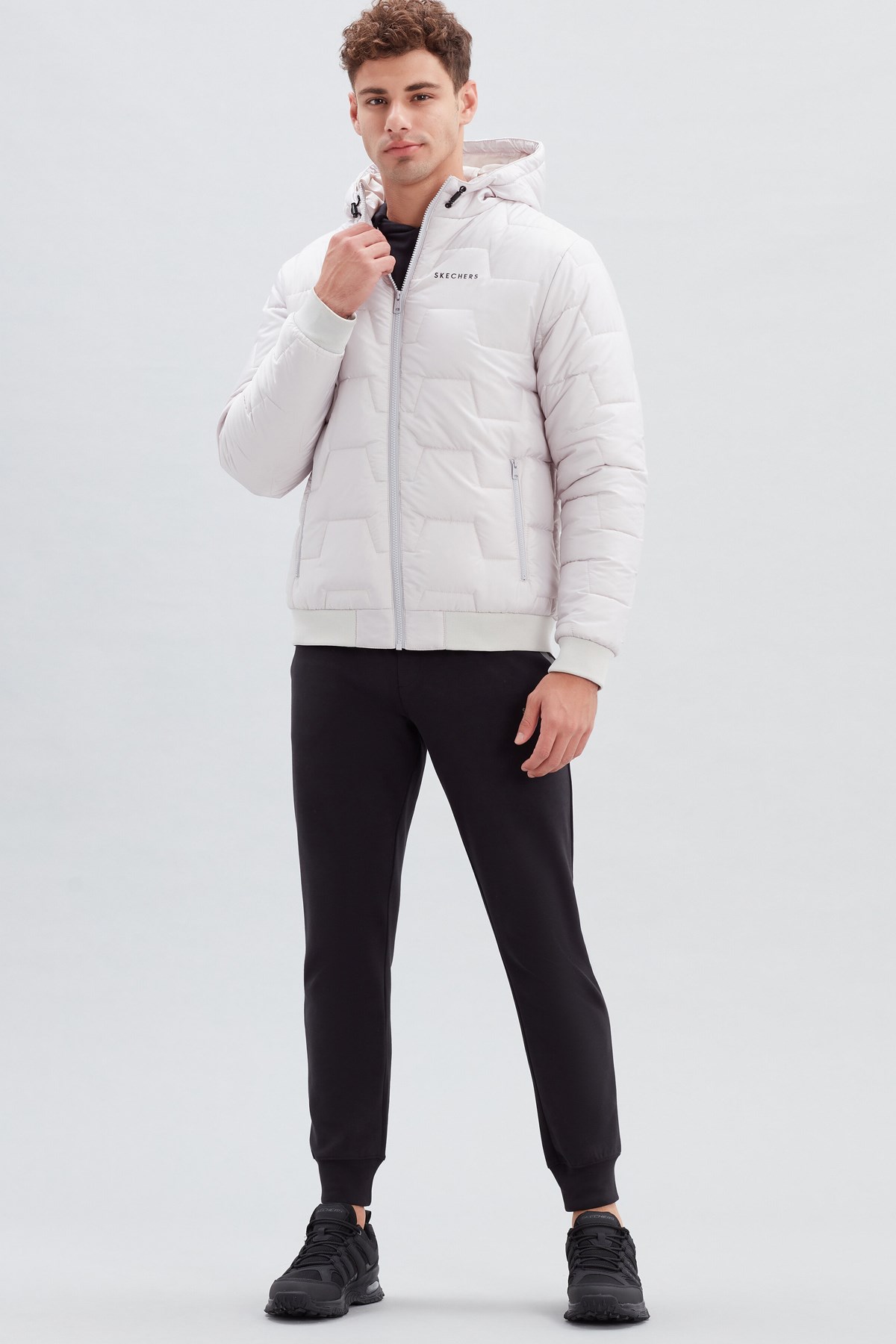 Skechers Outerwear M Padded Erkek Mont S222060-013 Gri