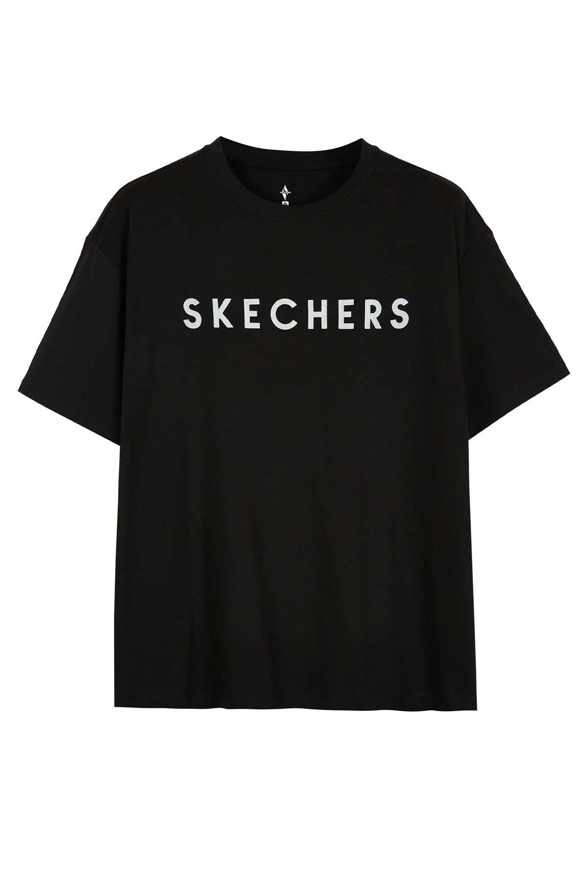 Skechers Wordmark Printed Crew Neck Kadın Tişört S222109-001 Siyah