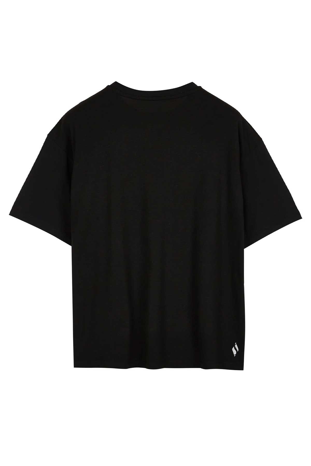 Skechers Wordmark Printed Crew Neck Kadın Tişört S222109-001 Siyah