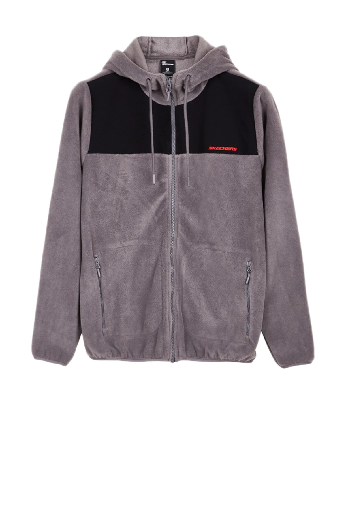 Skechers Woven Panel Erkek Fermuarlı Polar S222145-035 Gri