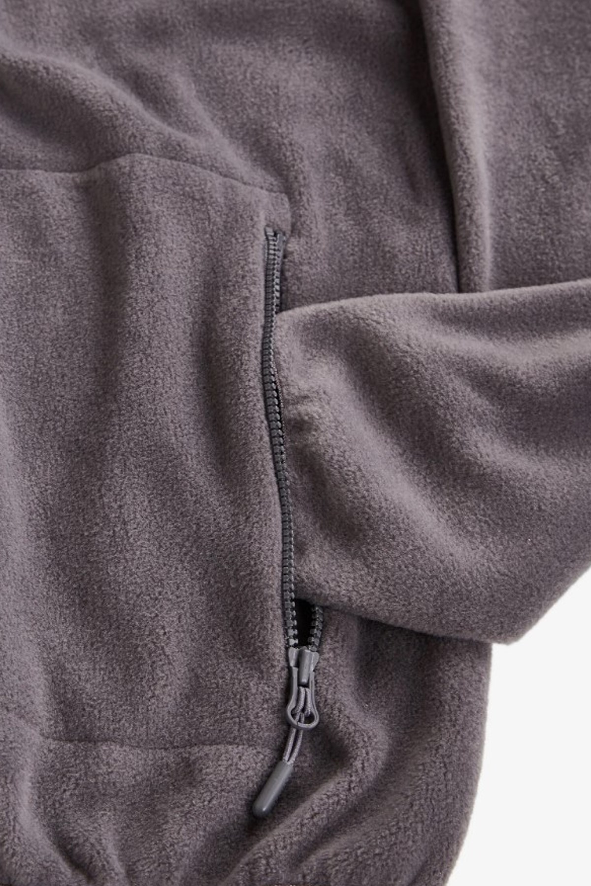 Skechers Woven Panel Erkek Fermuarlı Polar S222145-035 Gri