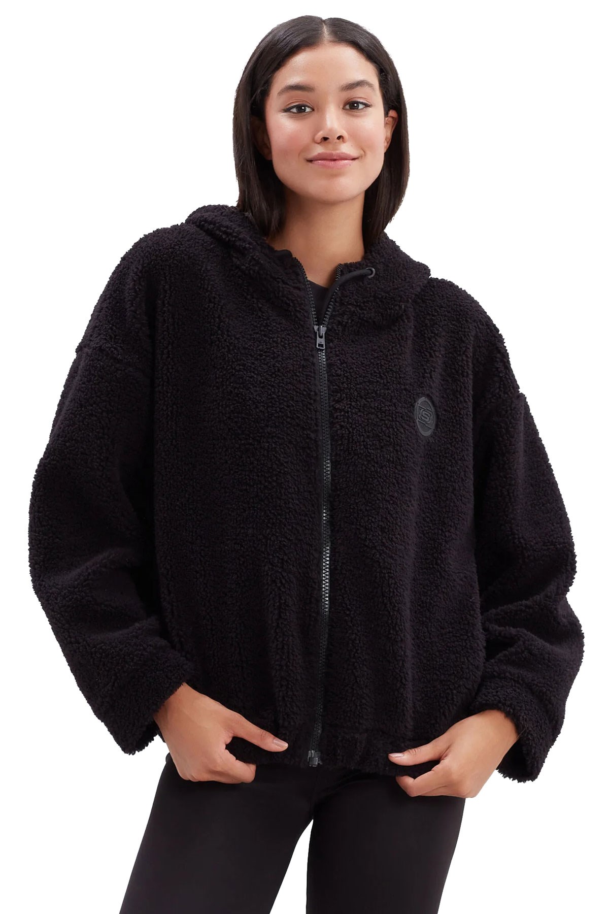 Skechers Outdoor Fleece HZ Sherpa Kadın Sweatshirt S222156-001 Siyah
