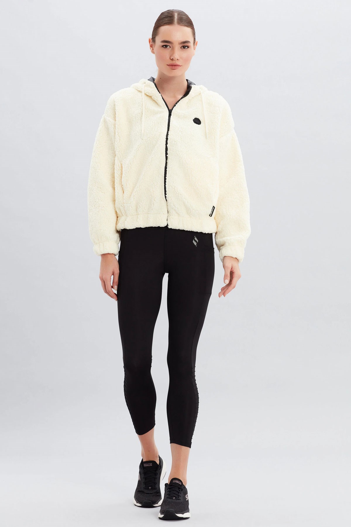 Skechers Outdoor Fleece HZ Sherpa Kadın Sweatshirt S222156-102 Beyaz