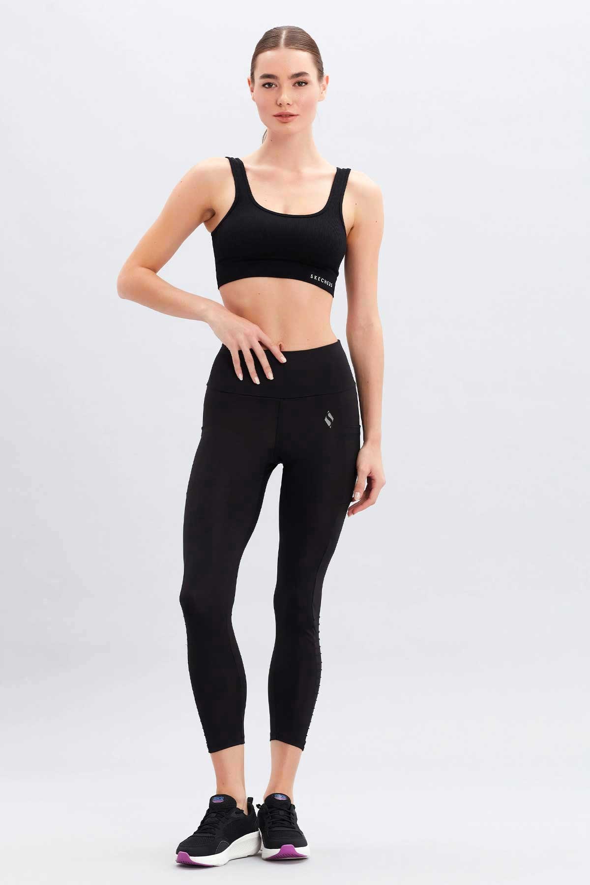 Skechers Pocket Detailed Ankle Kadın Spor Tayt S222191-001 Siyah