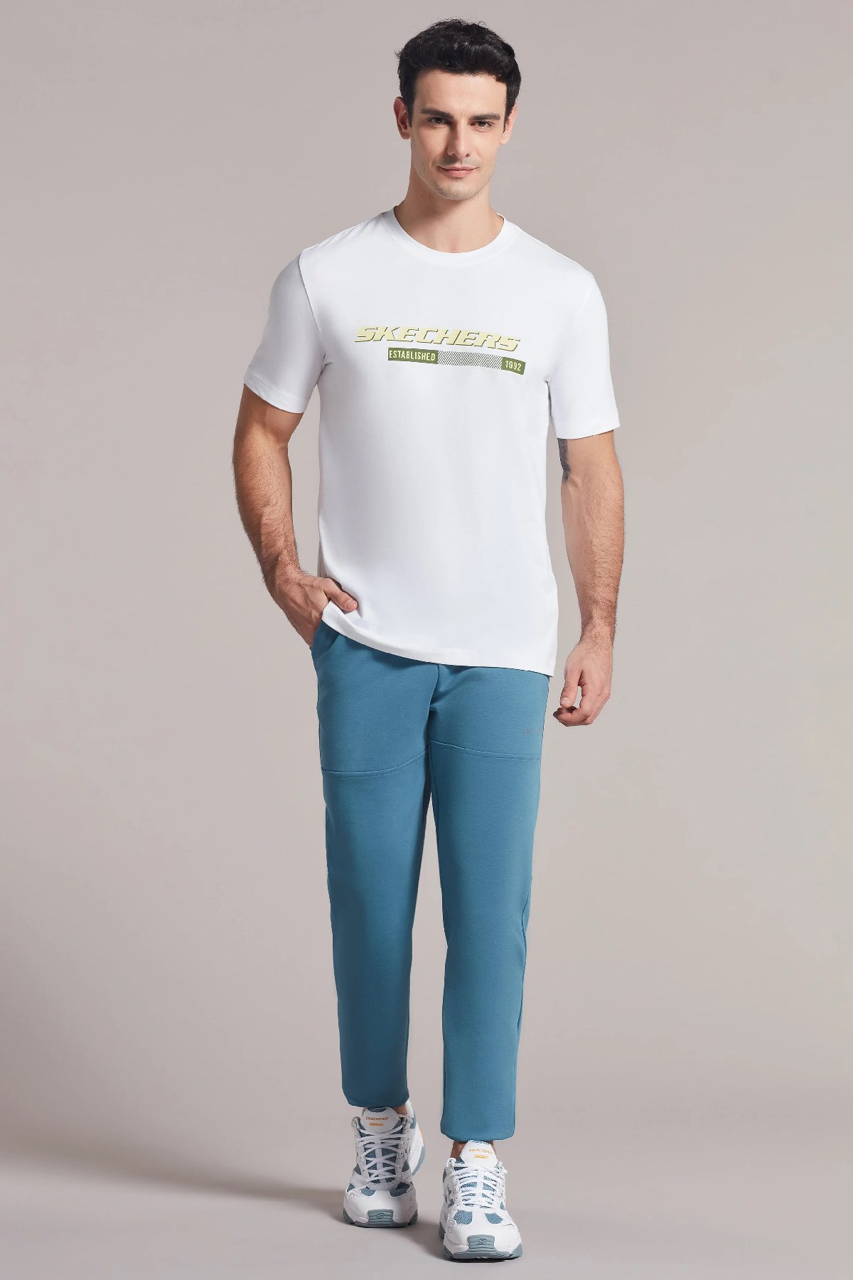 Skechers Erkek Tişört S222247-100 Beyaz