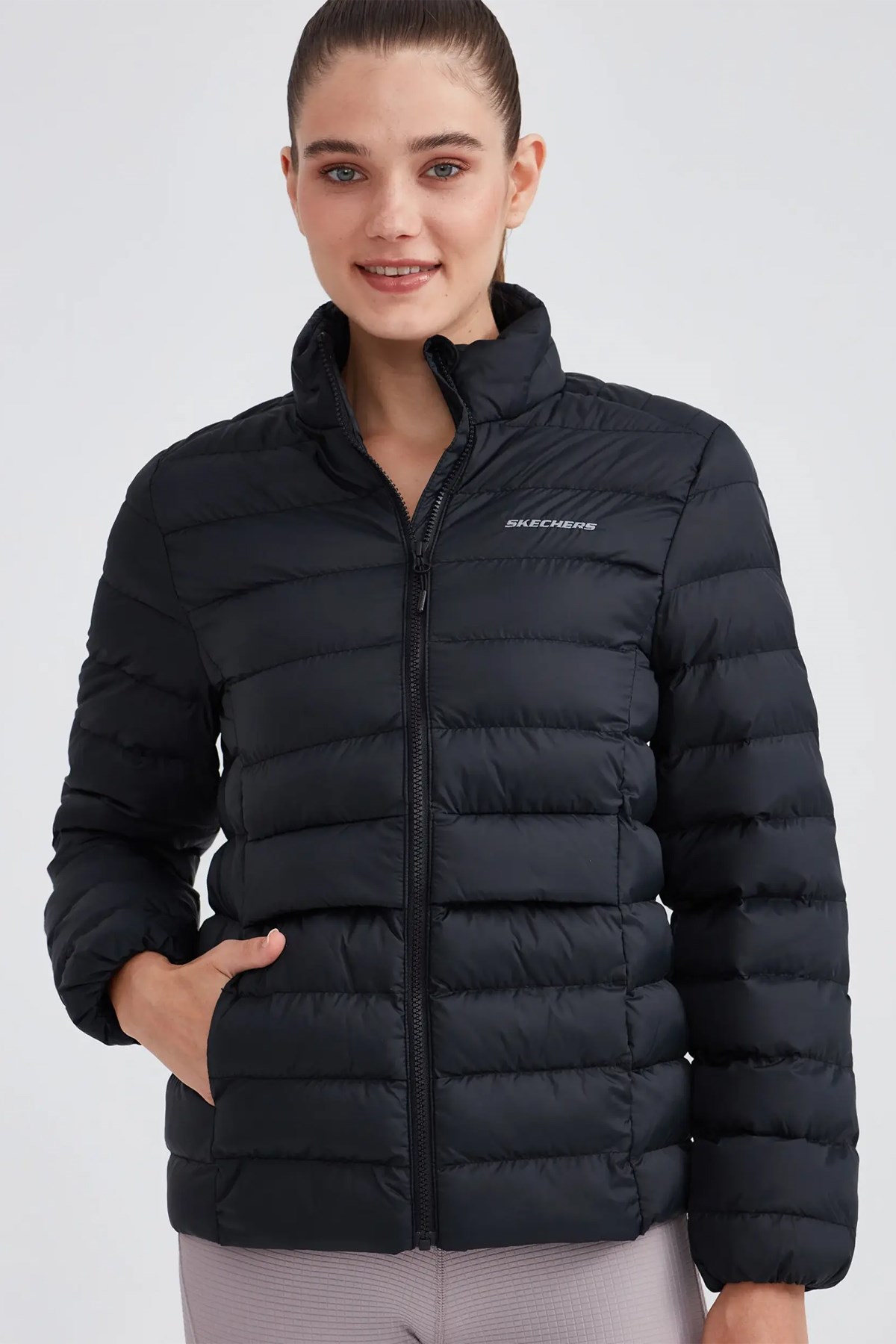 Skechers Outerwear Padded Kadın Mont S231240-001 Siyah