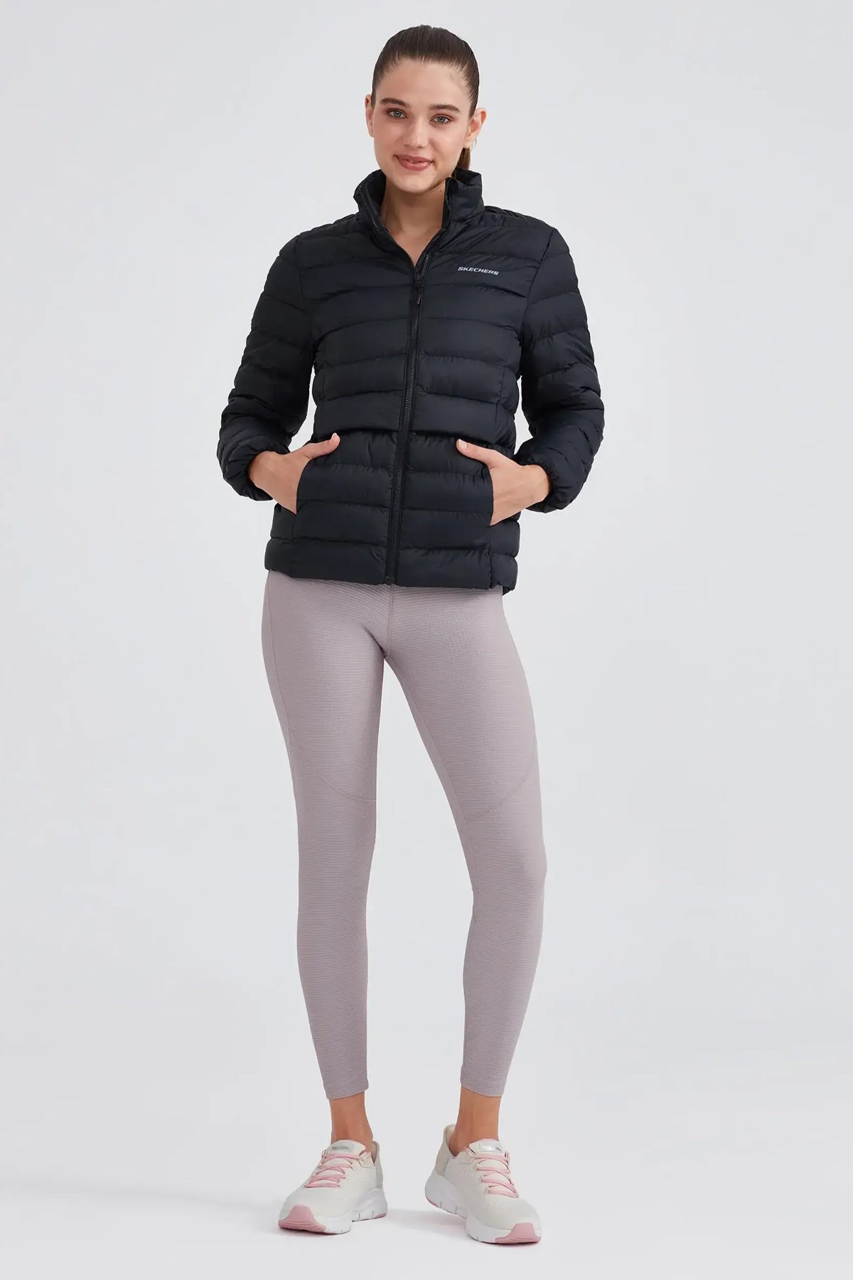 Skechers Outerwear Padded Kadın Mont S231240-001 Siyah