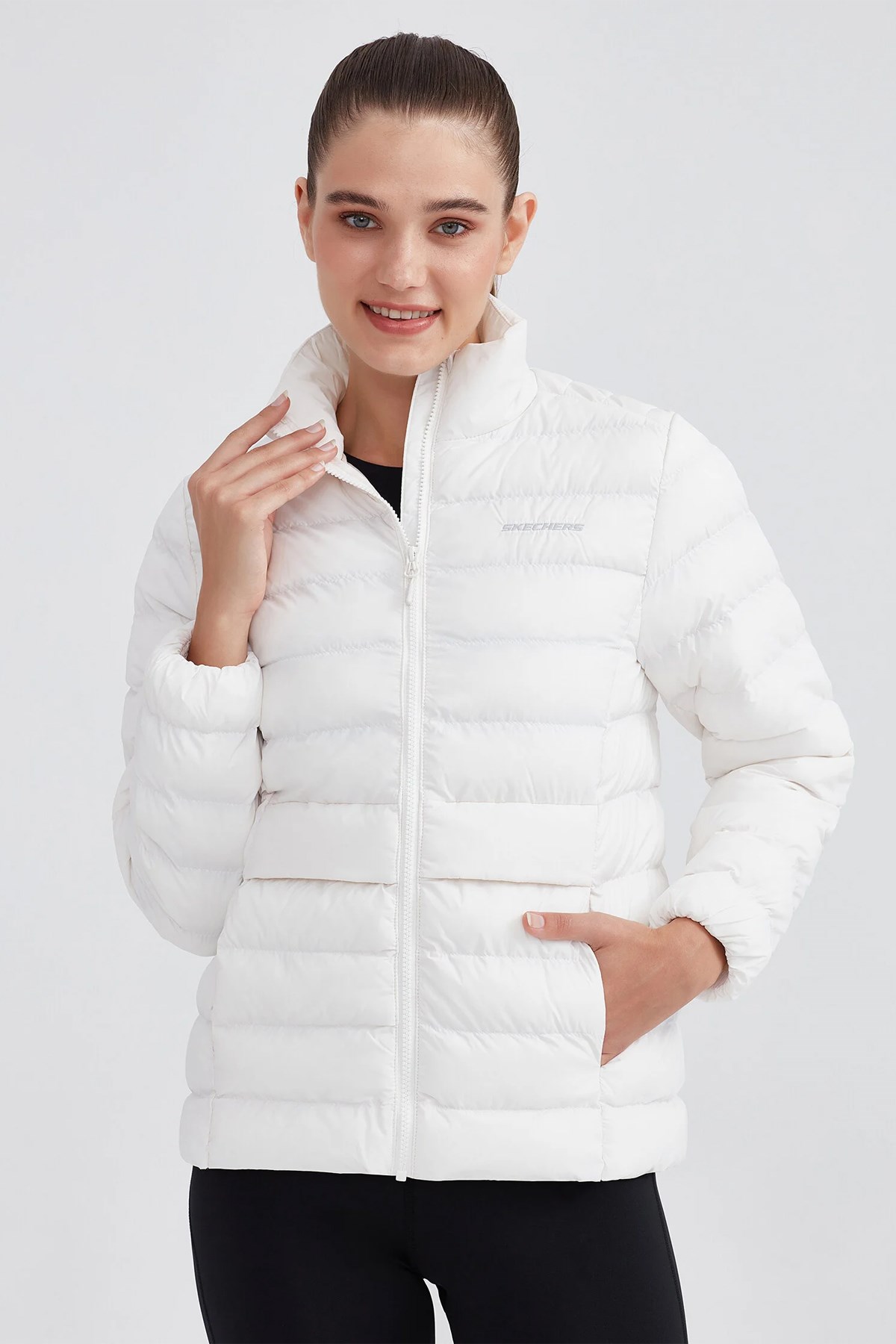 Skechers Outerwear Padded Kadın Mont S231240-100 Beyaz