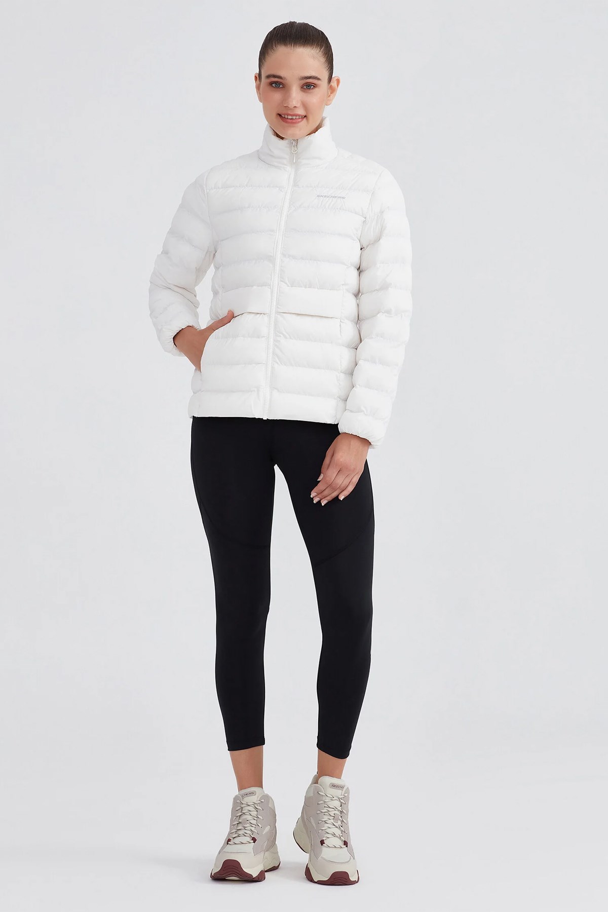 Skechers Outerwear Padded Kadın Mont S231240-100 Beyaz