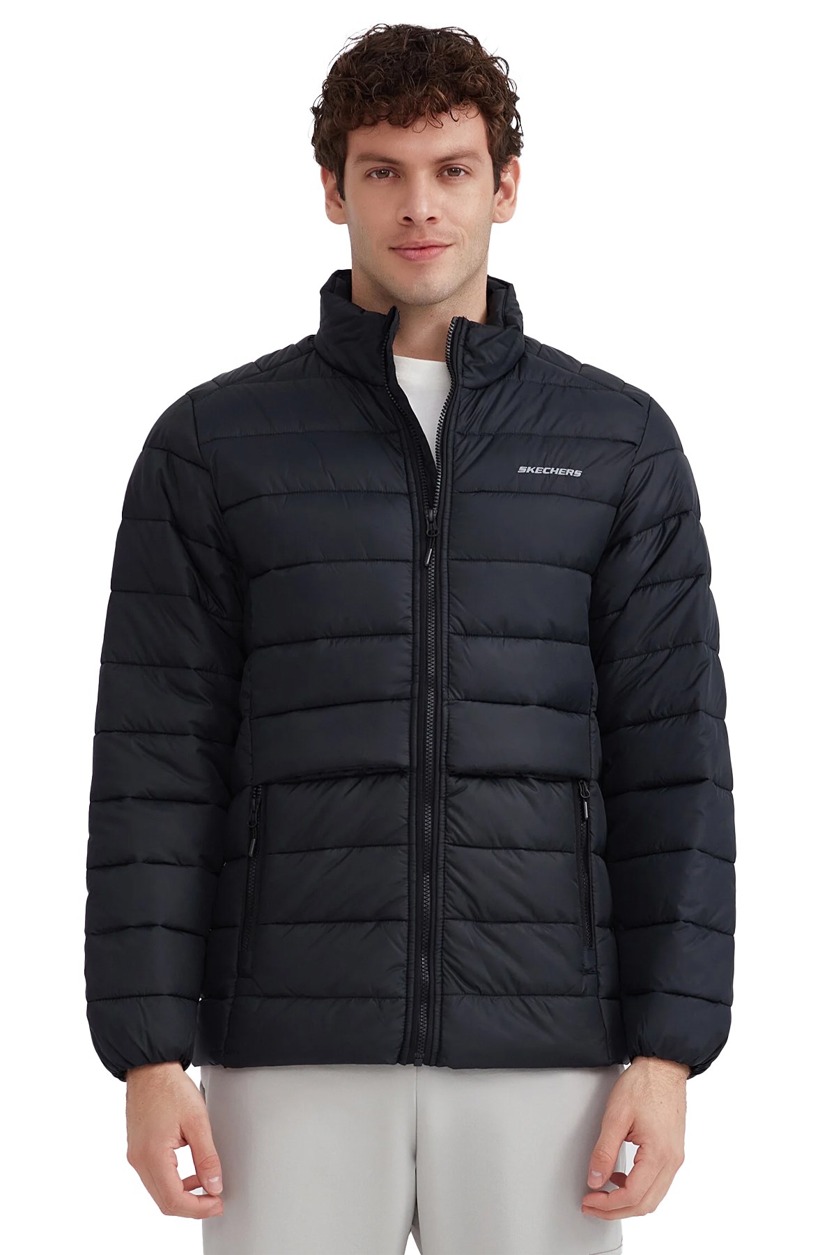 Skechers Outerwear Padded Erkek Mont S231242-001 Siyah