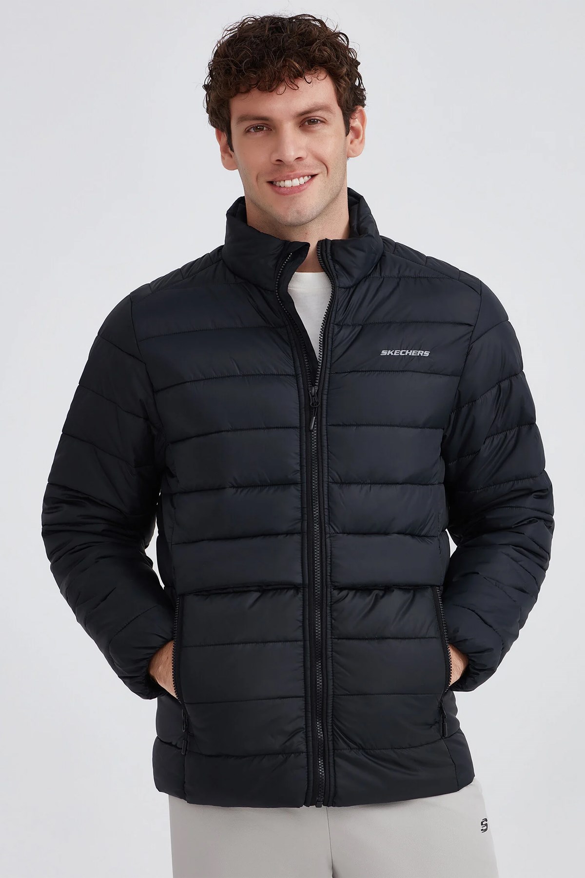 Skechers Outerwear Padded Erkek Mont S231242-001 Siyah
