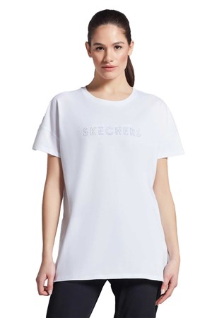 Skechers Kadın Tişört S231293-100 Beyaz
