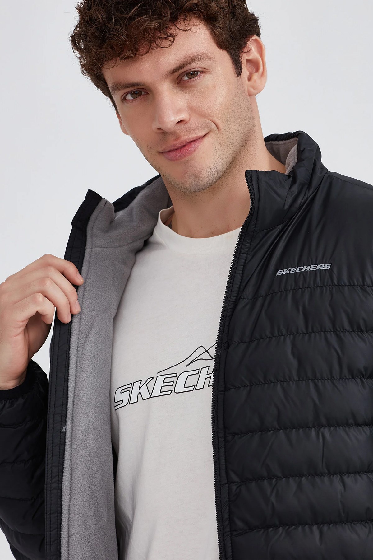Skechers Outerwear Padded Erkek Mont S232002-001 Siyah
