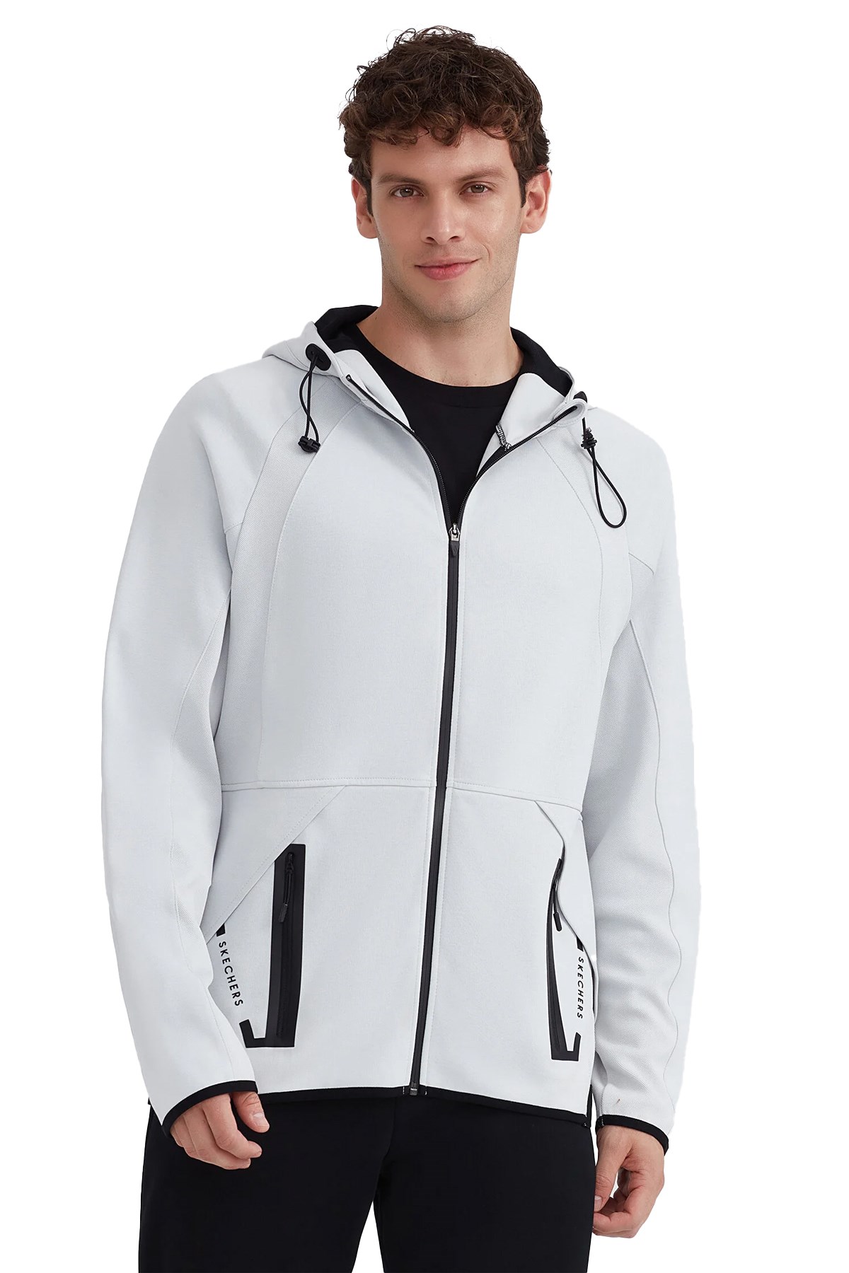 Skechers 2XI-Lock Full Zip Hoodie Erkek Sweatshirt S232184-043 Gri