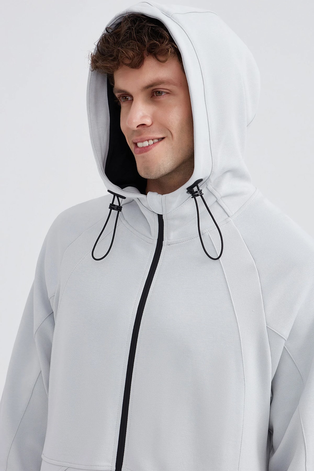 Skechers 2XI-Lock Full Zip Hoodie Erkek Sweatshirt S232184-043 Gri