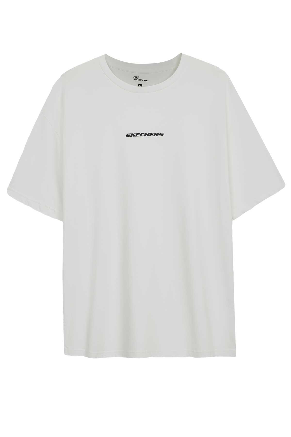 Skechers Graphic Tee Oversize Erkek Tişört S232404-100 Beyaz