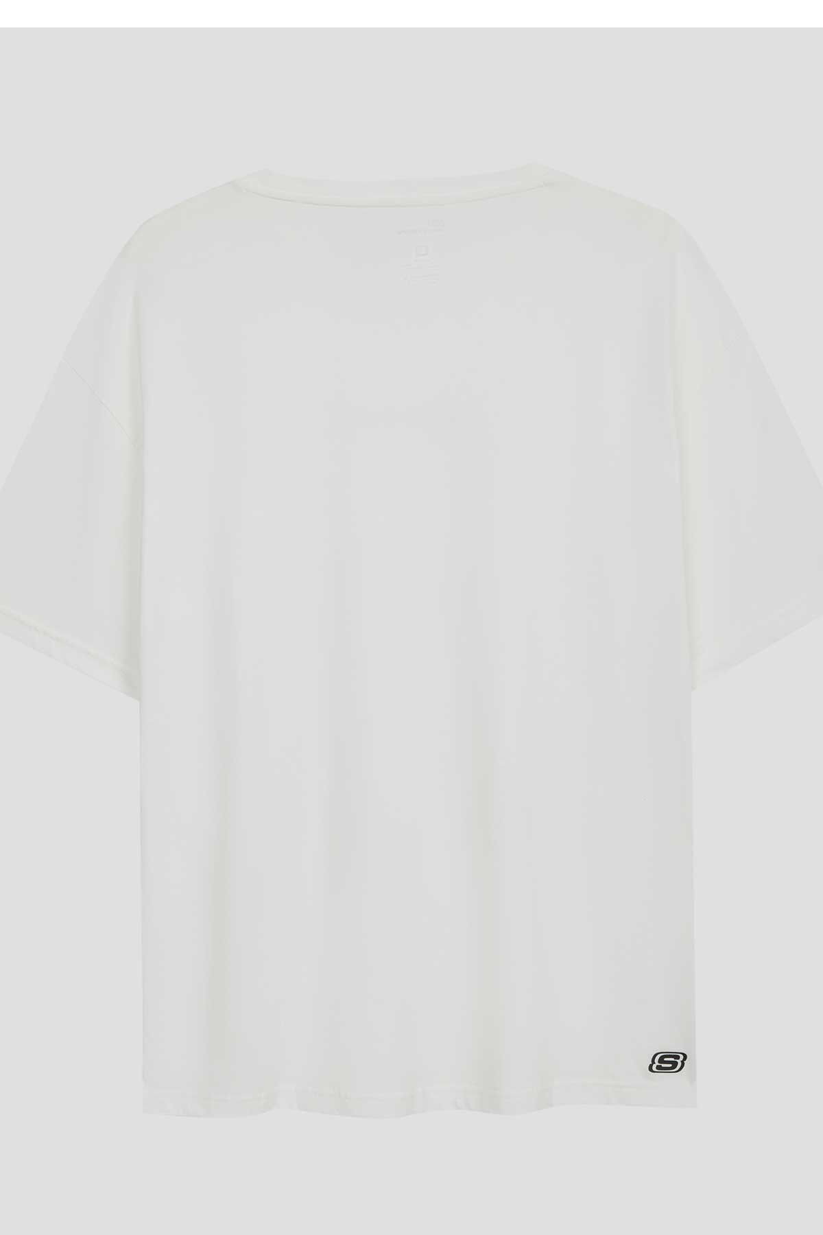 Skechers Graphic Tee Oversize Erkek Tişört S232404-100 Beyaz