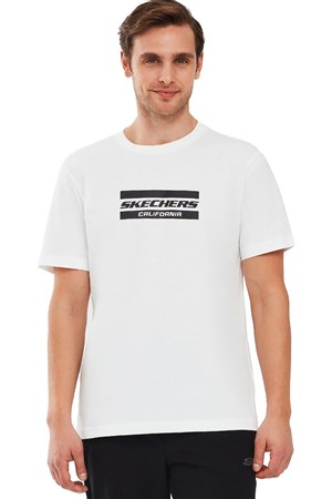 Skechers Graphic Sleeve Erkek Tişört S241056-102 Beyaz