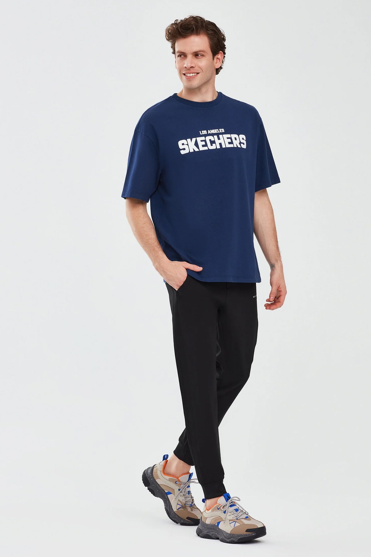 Skechers Graphic Sleeve Erkek Tişört S241070-410 Lacivert