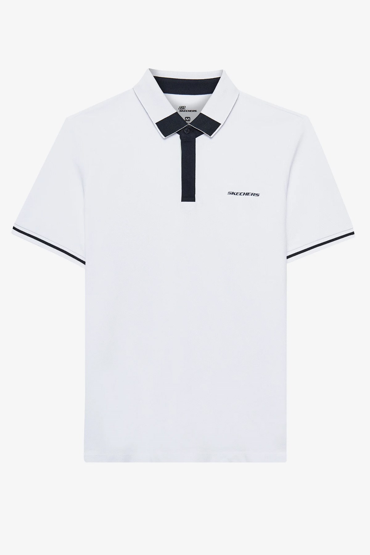 Skechers Pop Up Erkek Polo Tişört S2510135-100 Beyaz