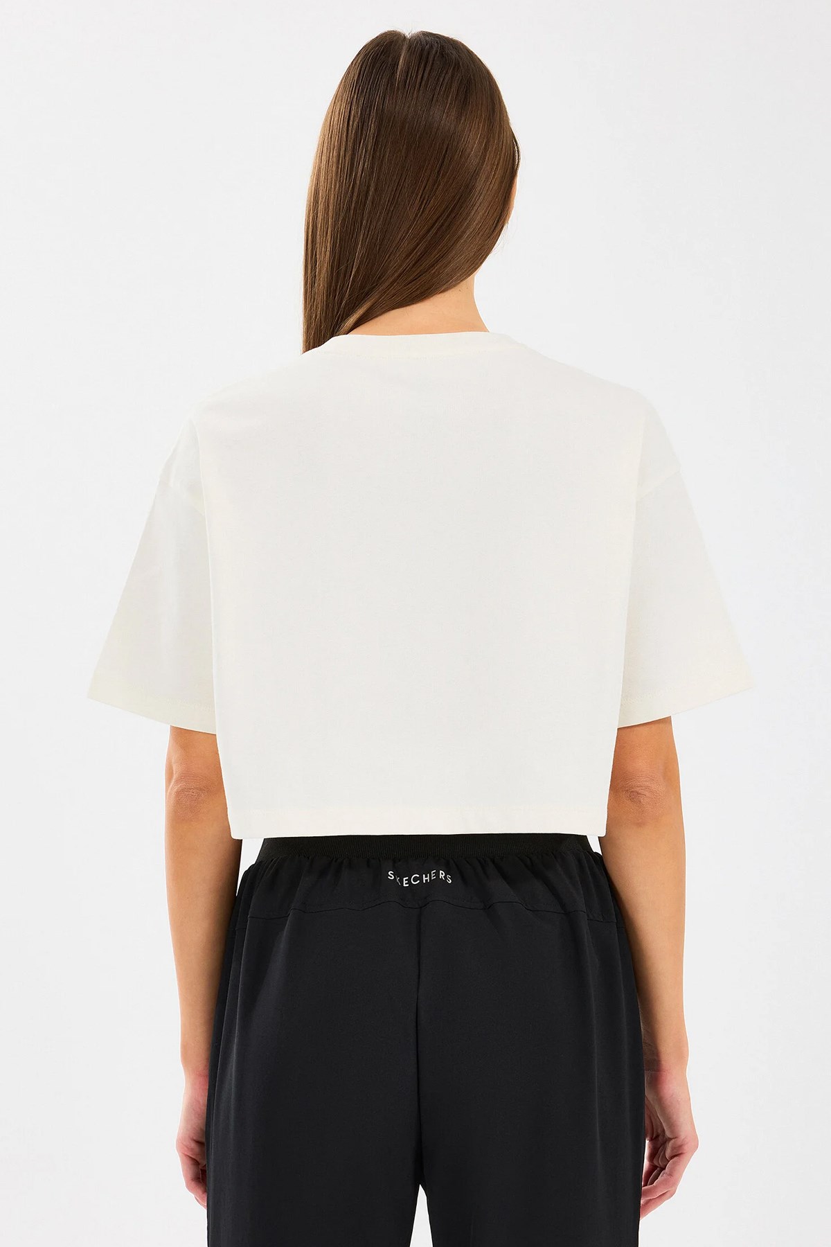 Skechers Crop Fit Kadın Tişört S2510145-102 Beyaz
