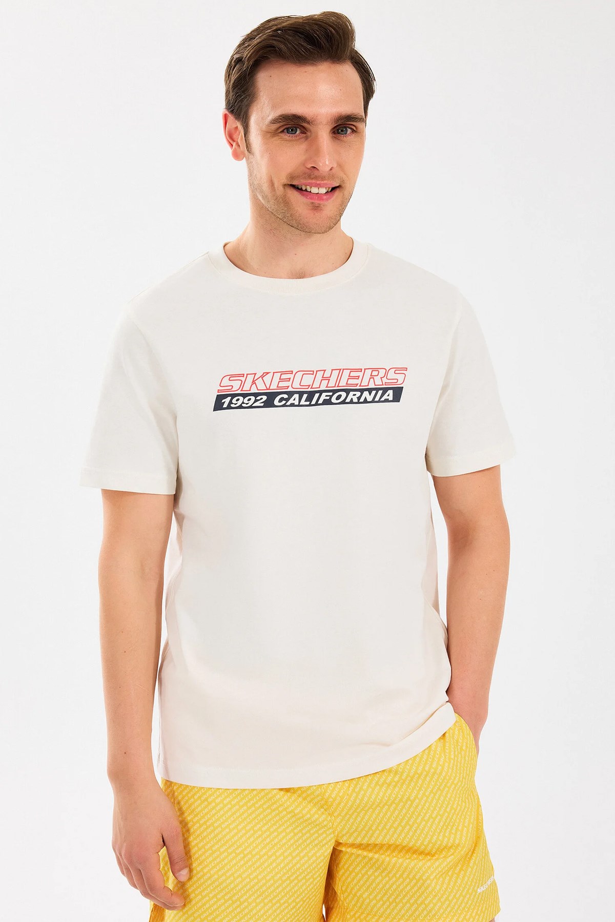 Skechers Lightweight Erkek Tişört S2510168-102 Beyaz