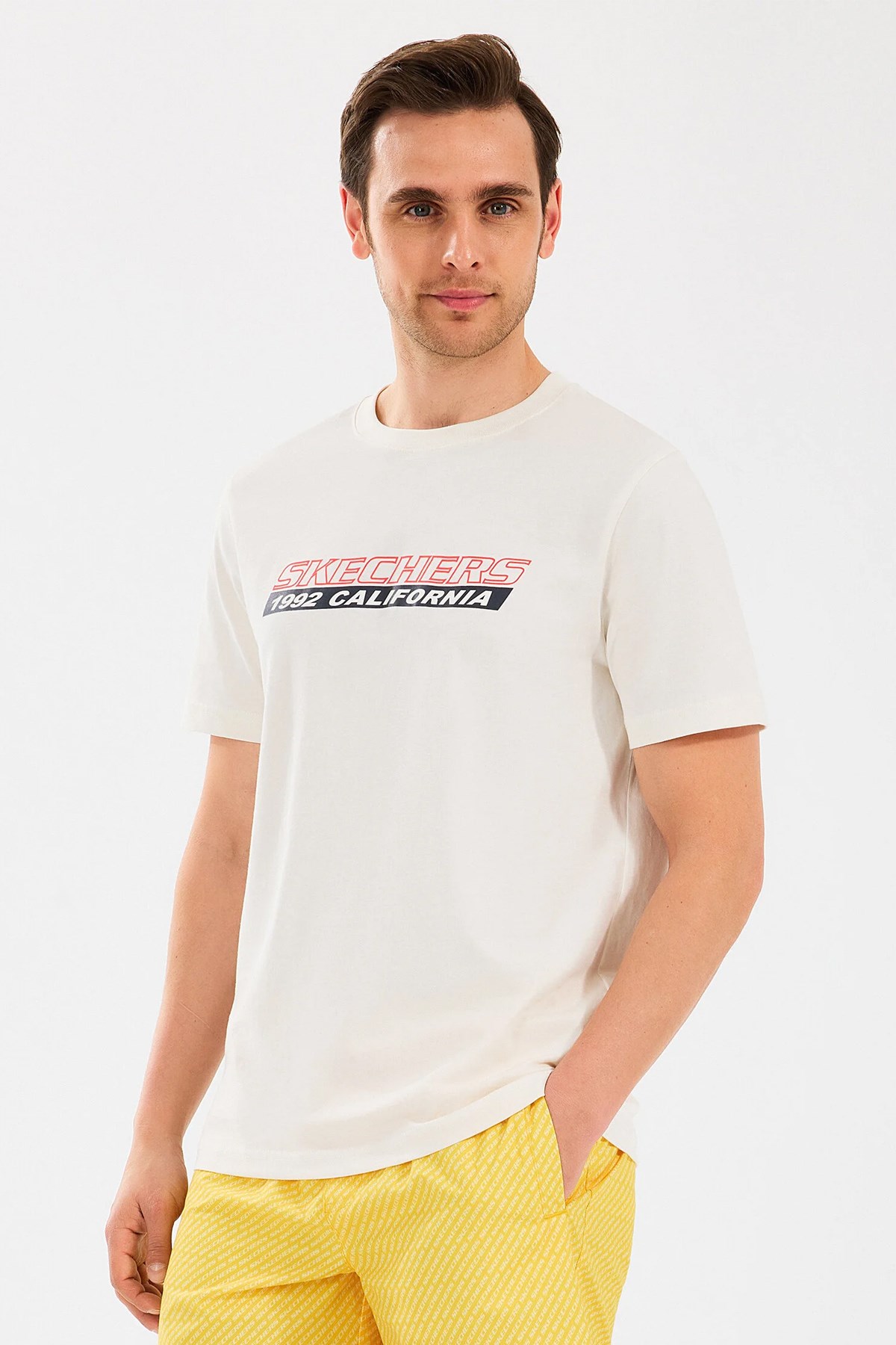 Skechers Lightweight Erkek Tişört S2510168-102 Beyaz