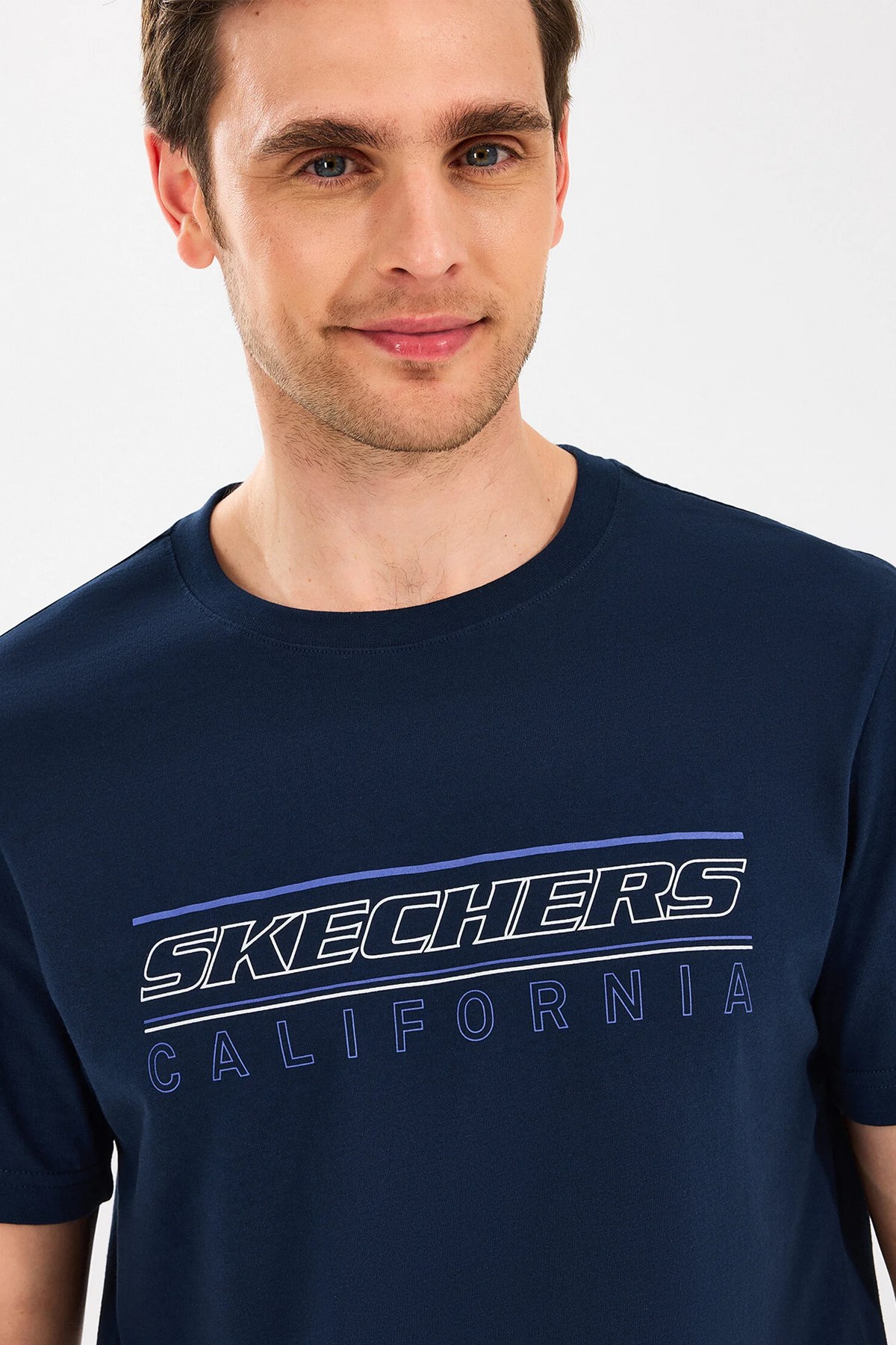 Skechers Lightweight Erkek Tişört S2510172-410 Lacivert