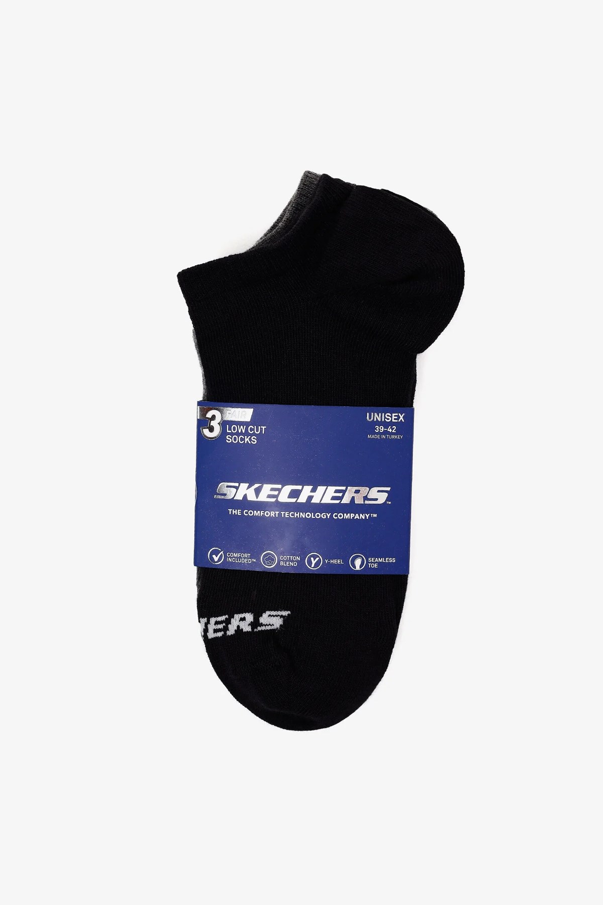 Skechers 3'lü Bilekli Unisex Çorap S2520315-3700 Siyah