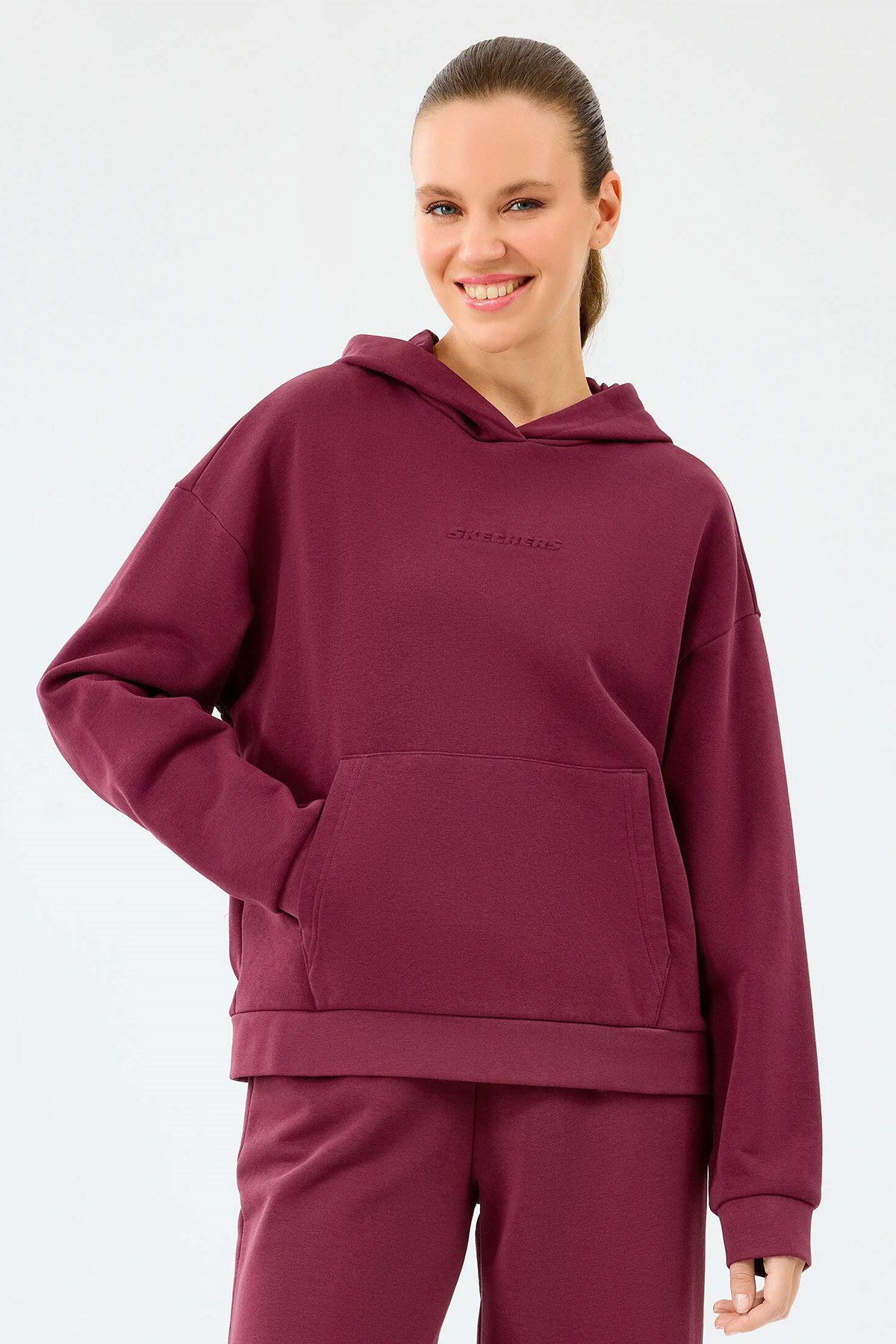 Skechers Essential Kadın Sweatshirt S2610013-3877 Bordo