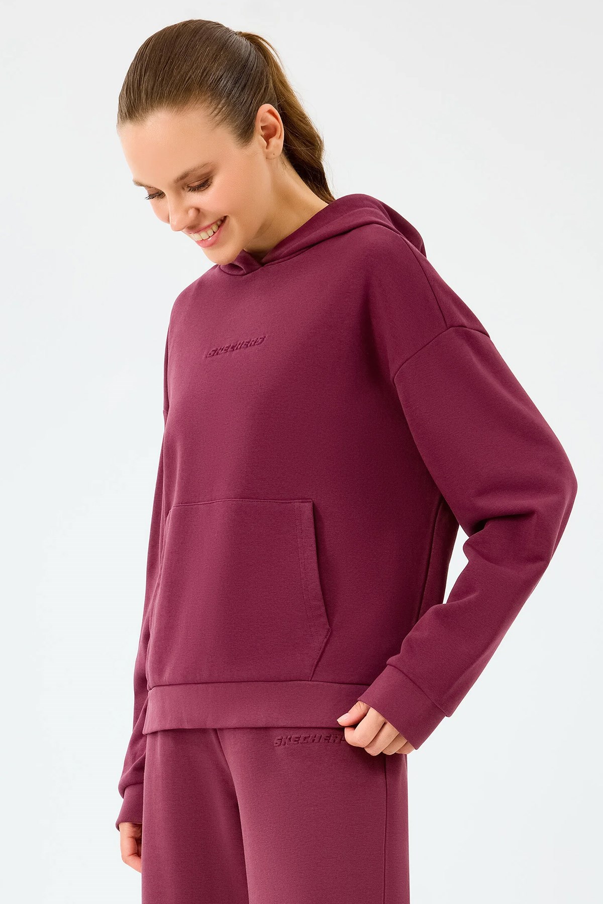 Skechers Essential Kadın Sweatshirt S2610013-3877 Bordo