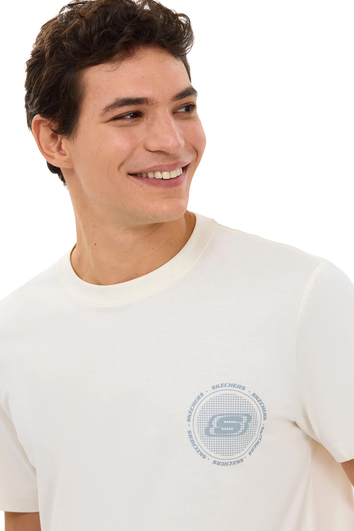 Skechers Regular Fit Erkek Tişört S2610119-3855 Beyaz