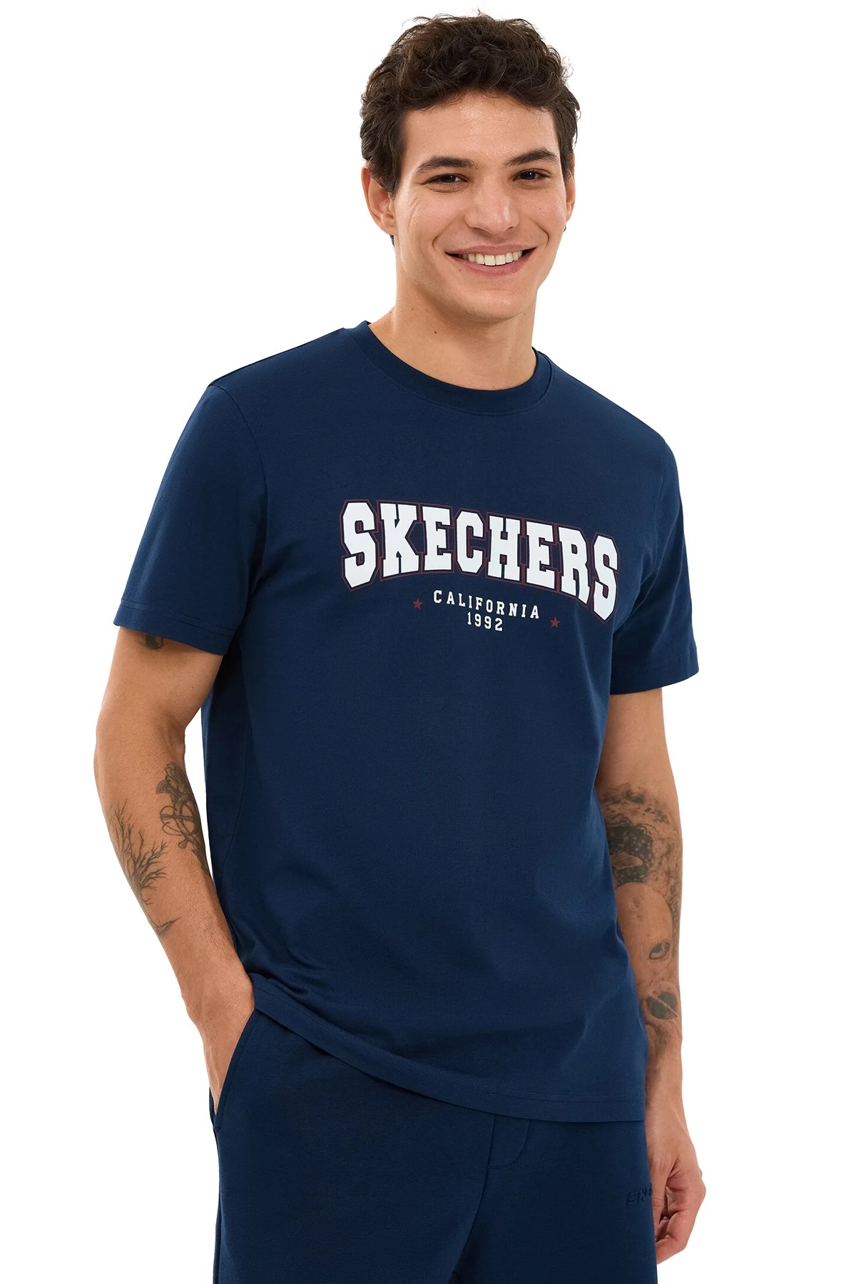 Skechers Regular Fit Erkek Tişört S2610122-0505 Lacivert