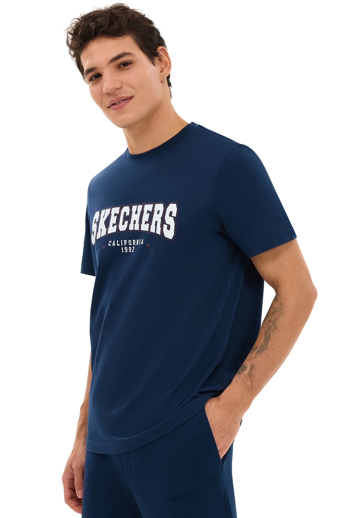 Skechers Regular Fit Erkek Tişört S2610122-0505 Lacivert