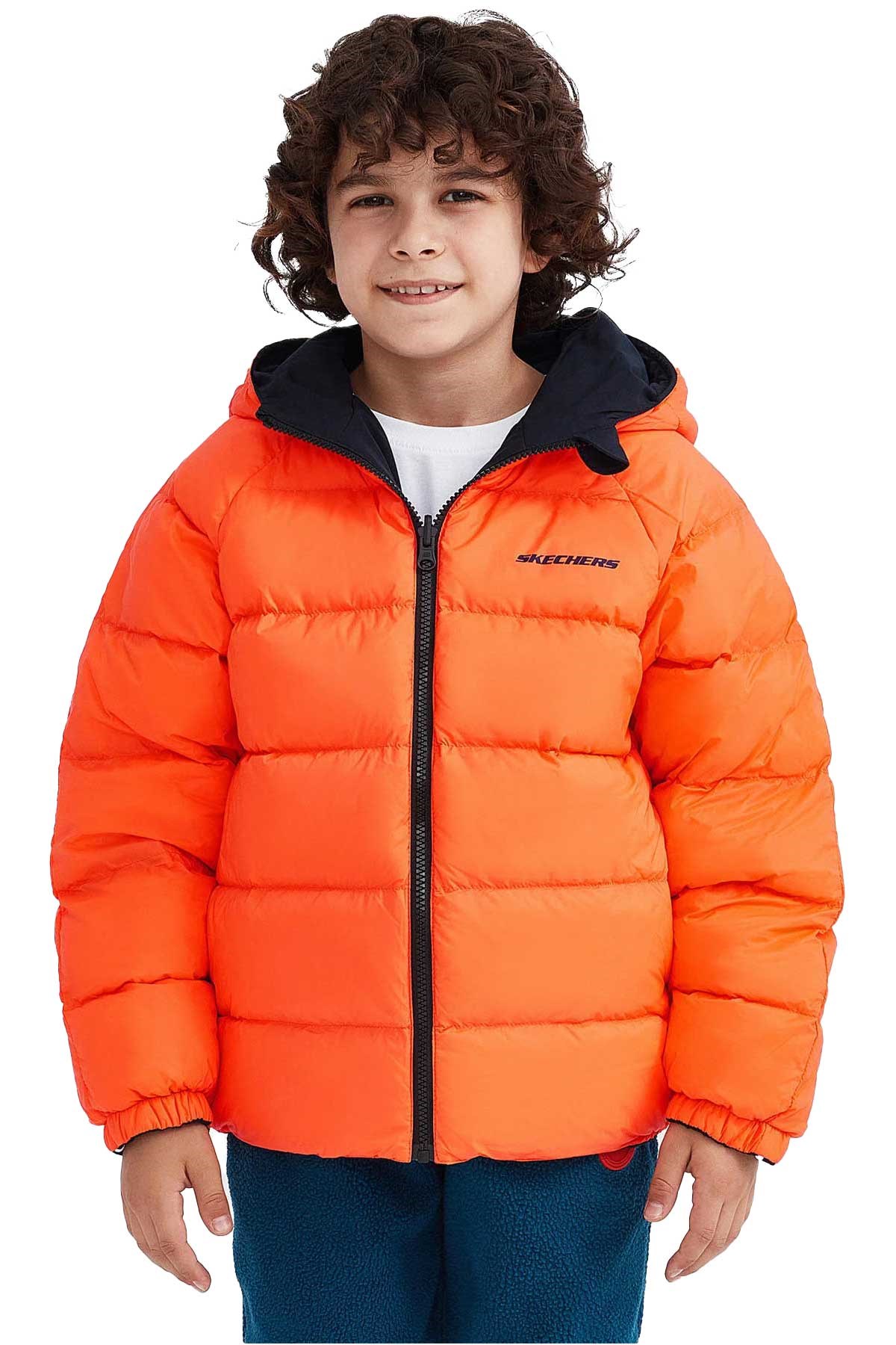 Skechers Outerwear Reversible Coated Çocuk Mont SK232025-001 Siyah