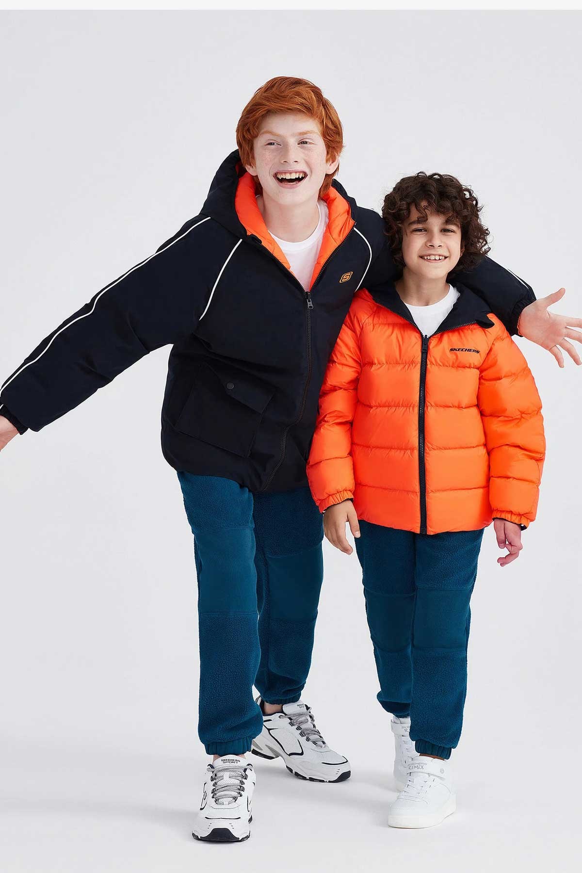 Skechers Outerwear Reversible Coated Çocuk Mont SK232025-001 Siyah