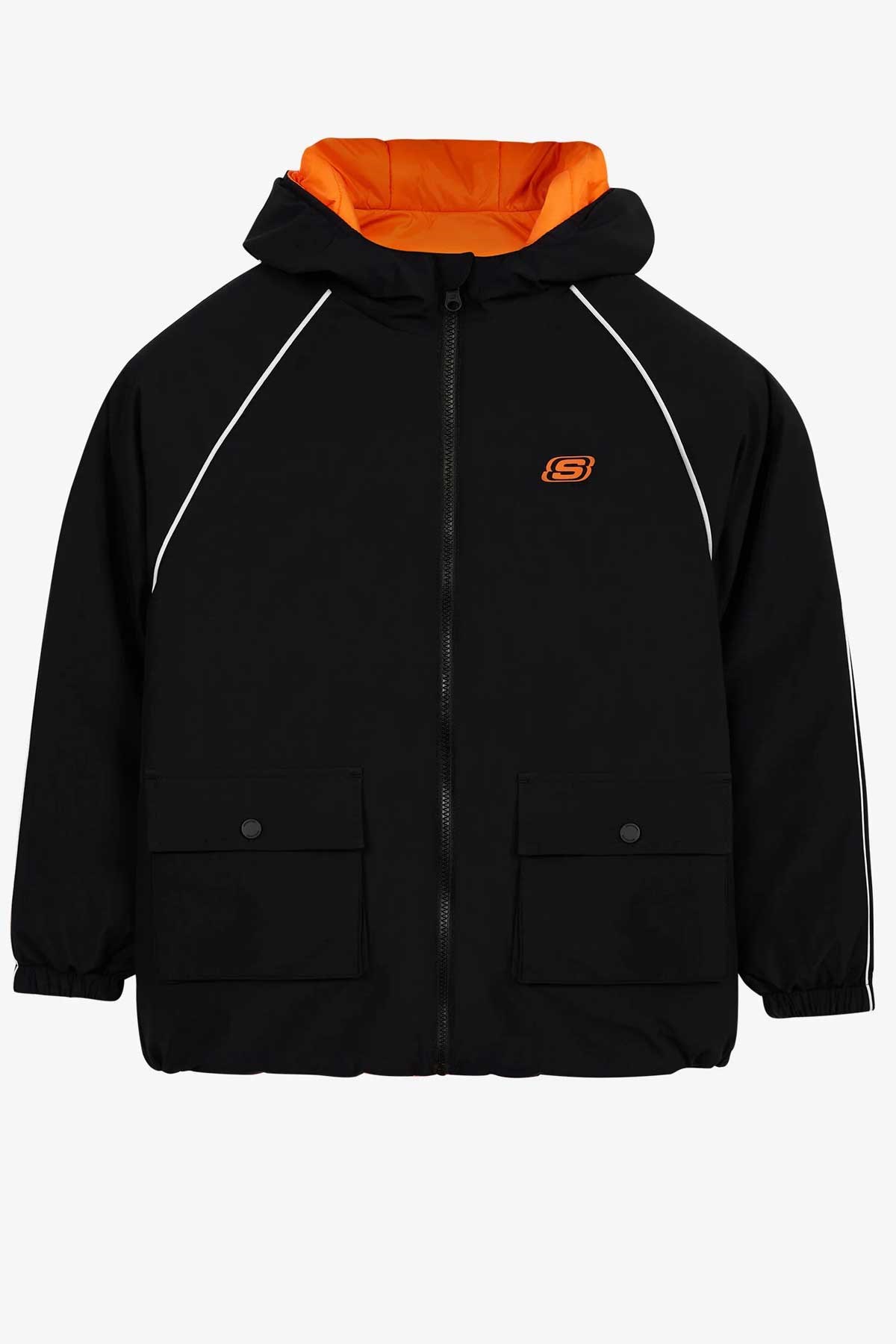 Skechers Outerwear Reversible Coated Çocuk Mont SK232025-001 Siyah